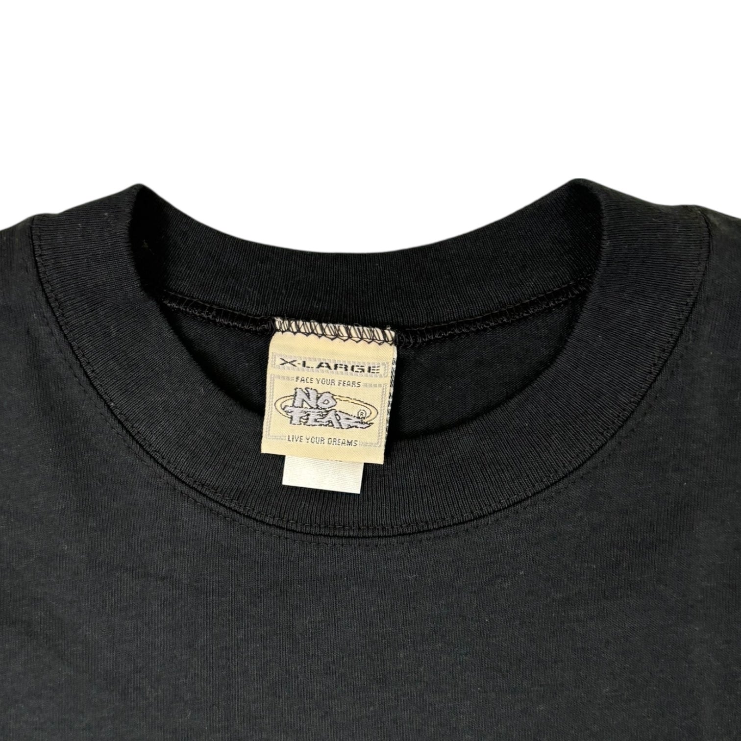 Vintage No Fear Embroidered Bulldog T-Shirt Black