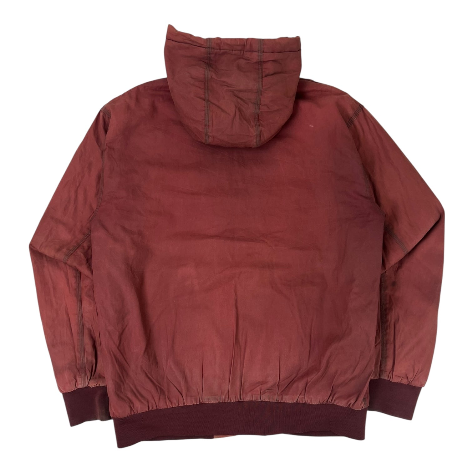 Vintage Carhartt Flannel-Lined Hooded Workwear Jacket Red