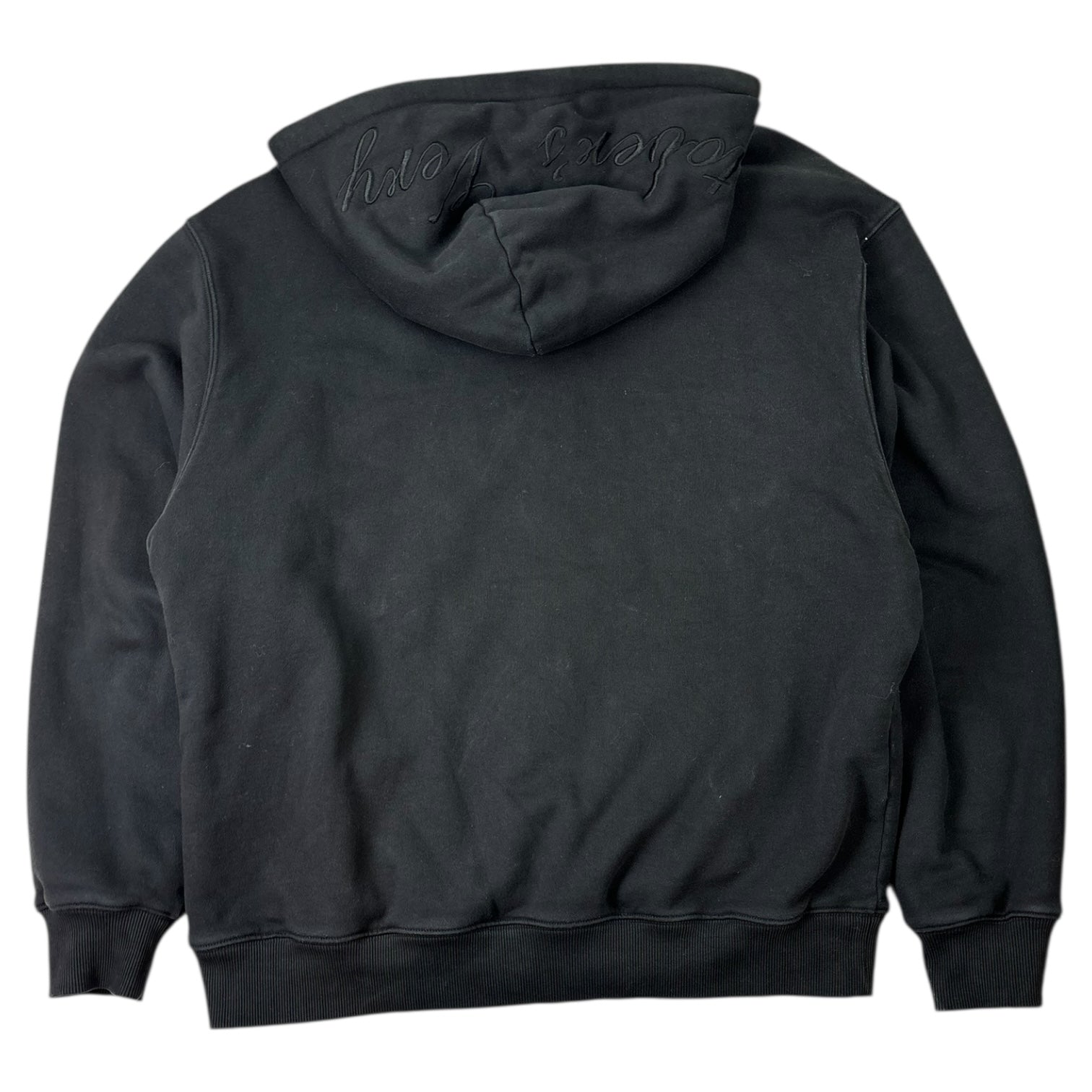 OVO Waffle-Lined Zip Up Hoodie Black