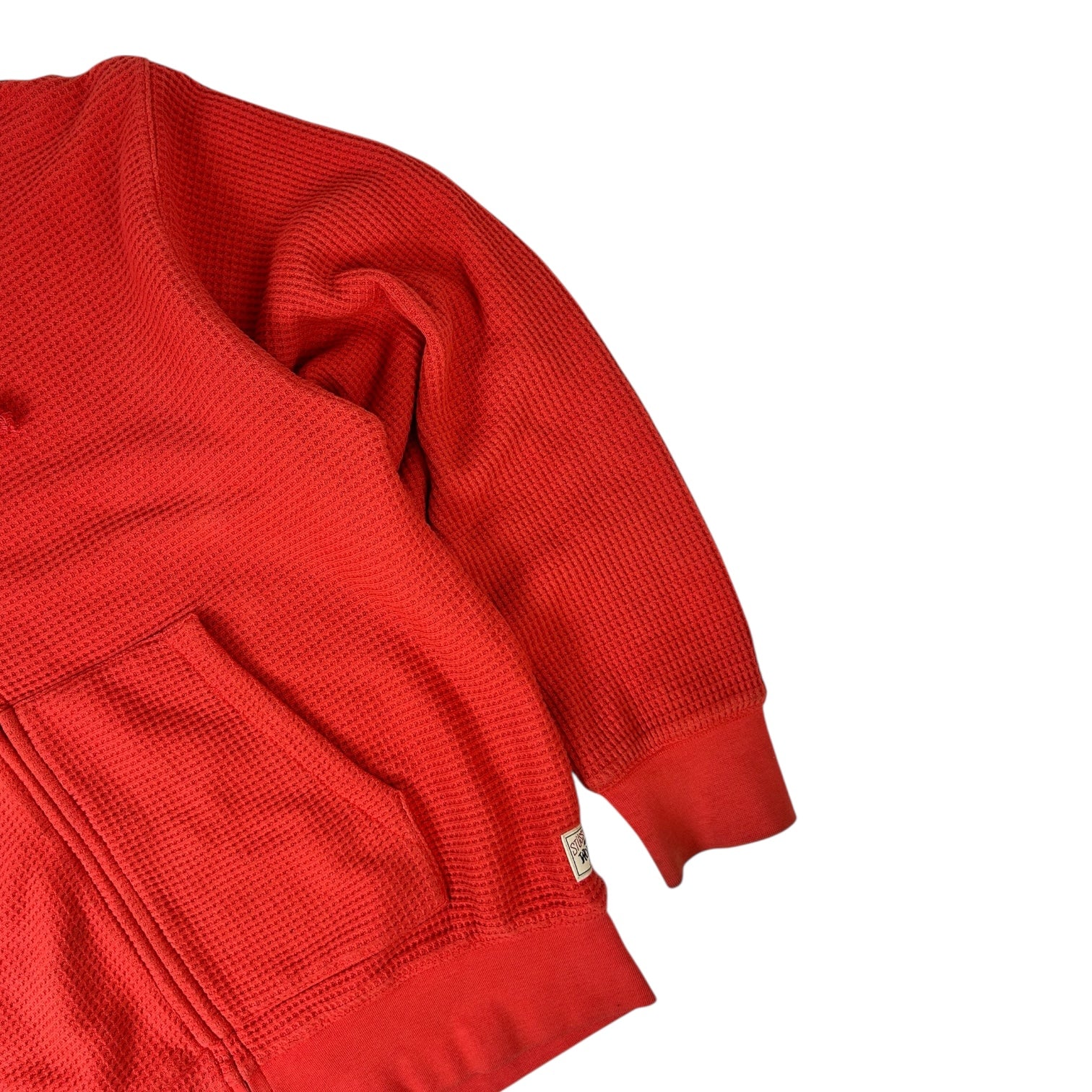 Stussy Double Waffle Zip Up Hoodie Red