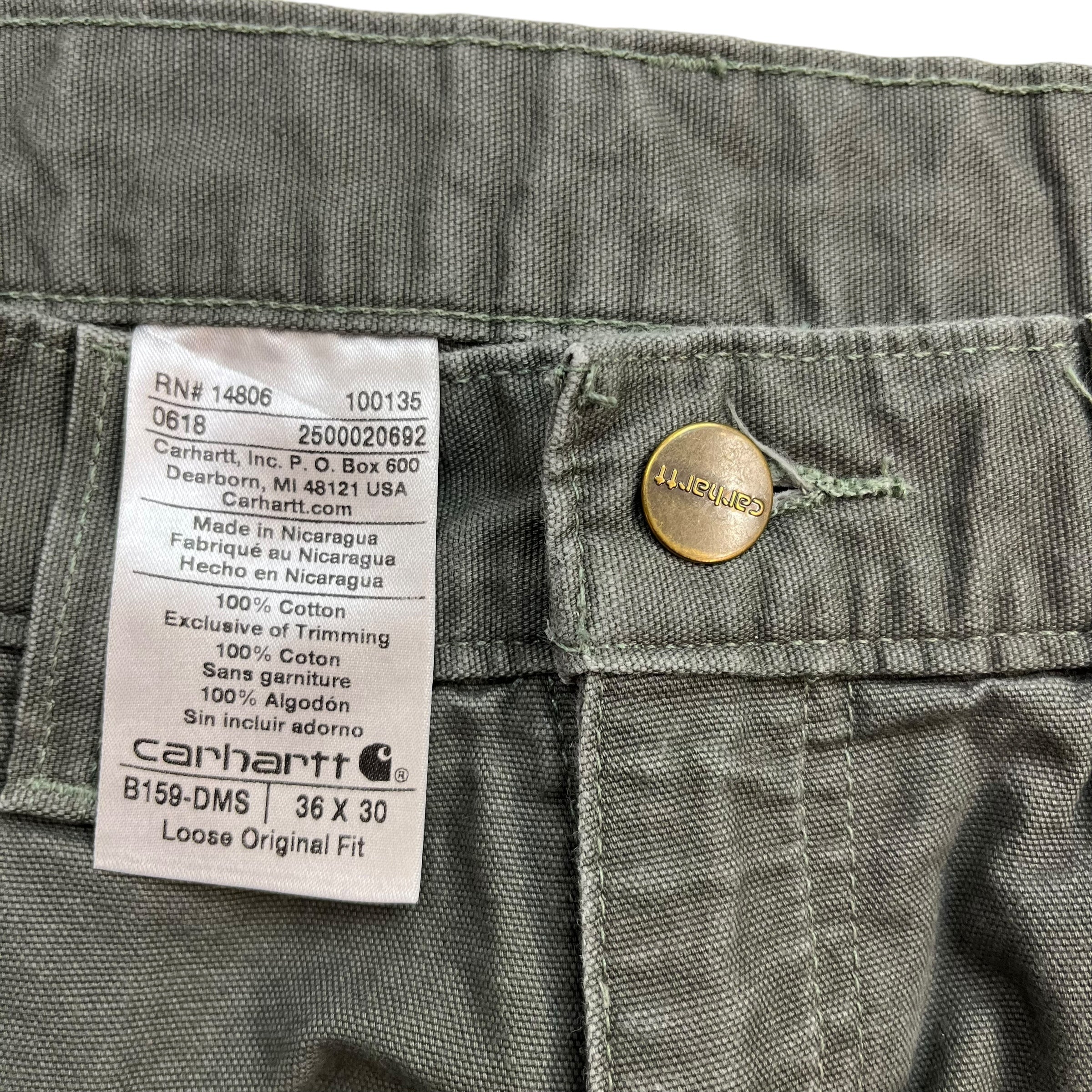 Vintage Carhartt Dungaree Pants Grey Green