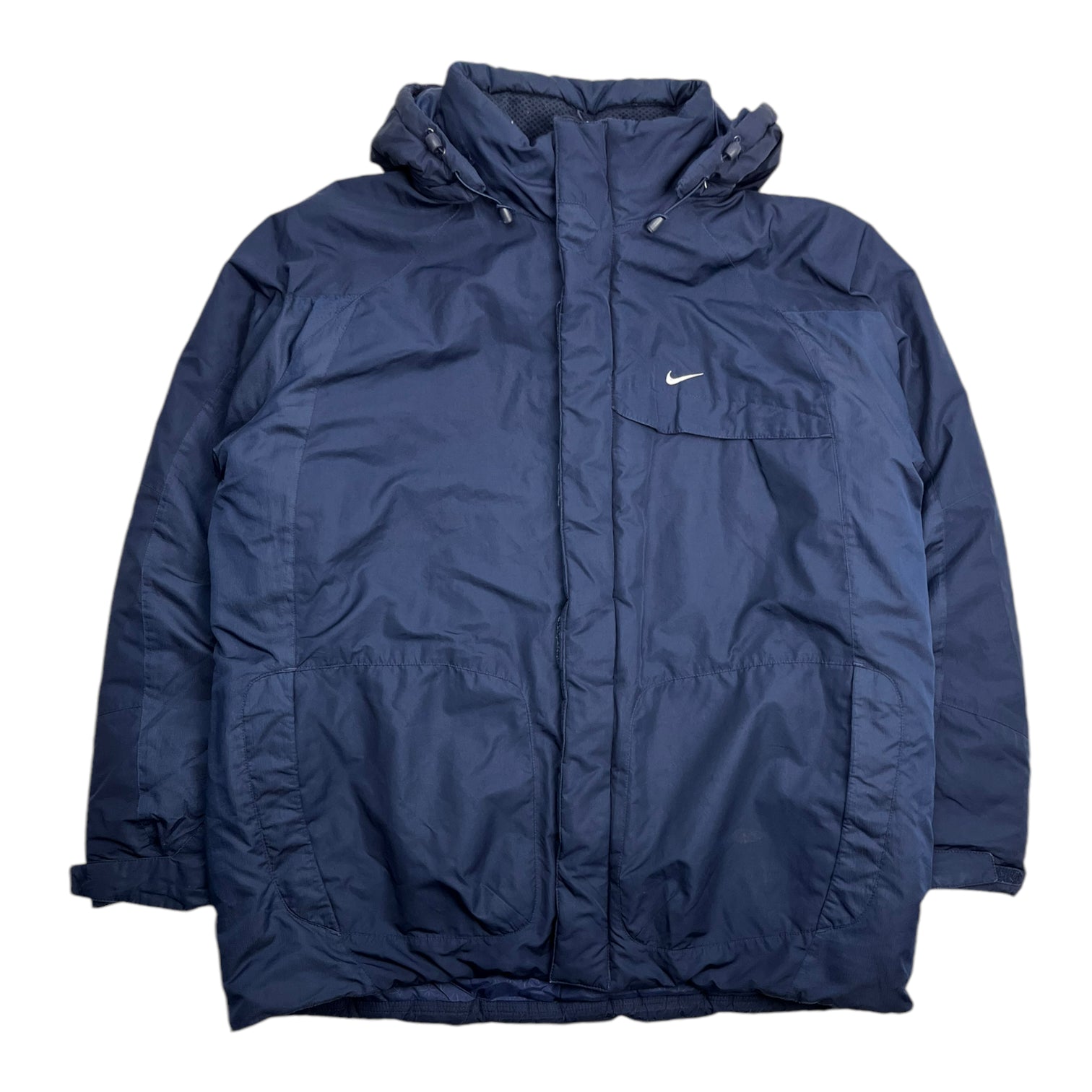 Vintage Nike Hooded Puffer Parka Navy