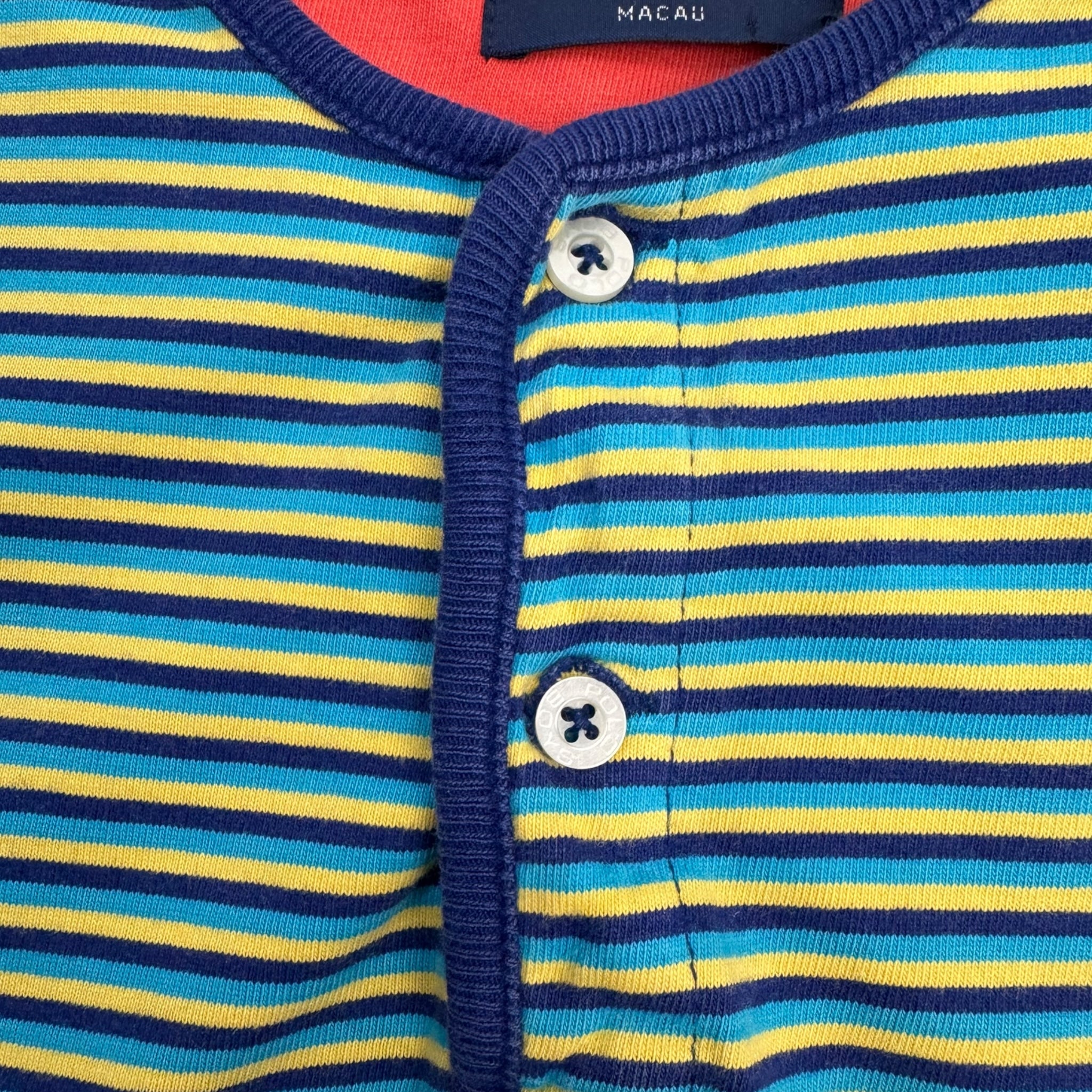 Vintage Polo Sport Striped Henley Shirt