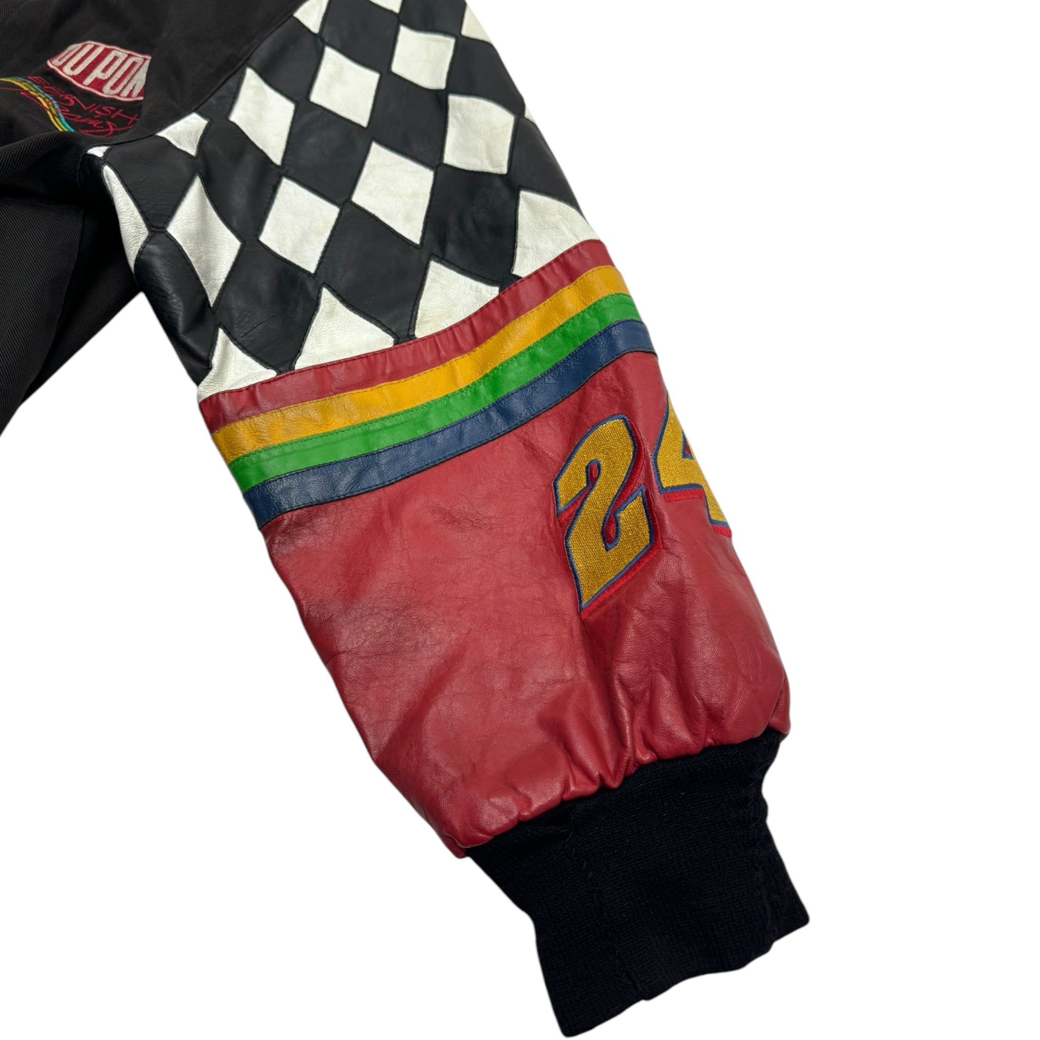 Vintage Jeff Hamilton Leather & Canvas NASCAR Jacket