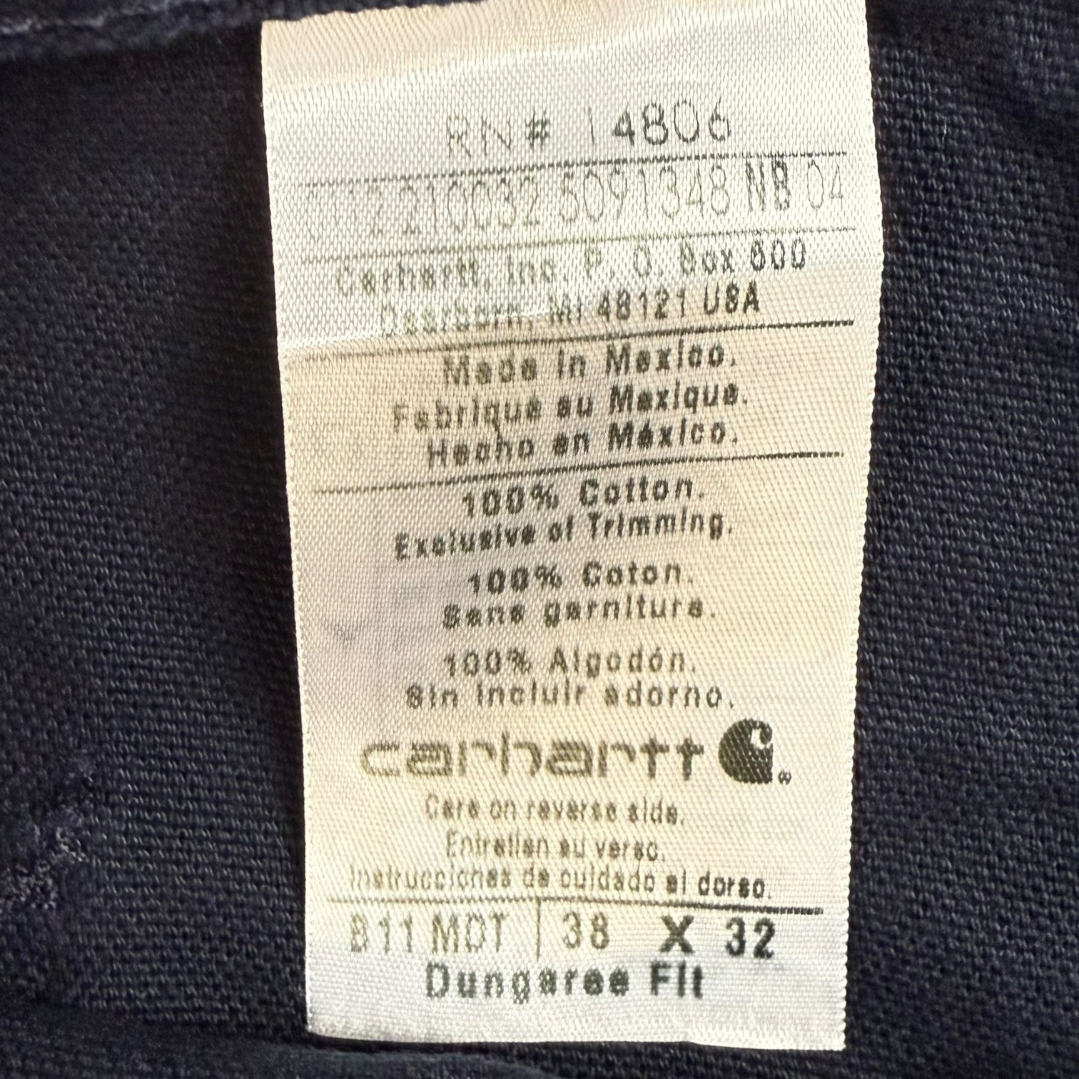 Vintage Carhartt Dungaree Pants Navy Blue