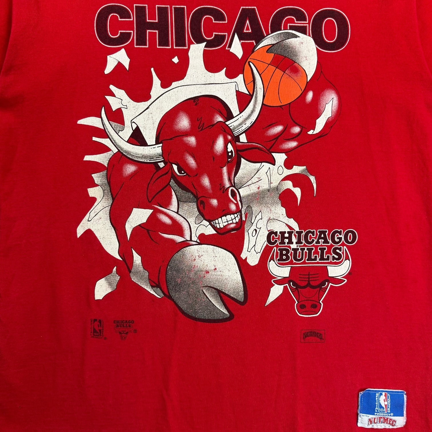 Vintage Nutmeg Chicago Bulls Crash Tee Red