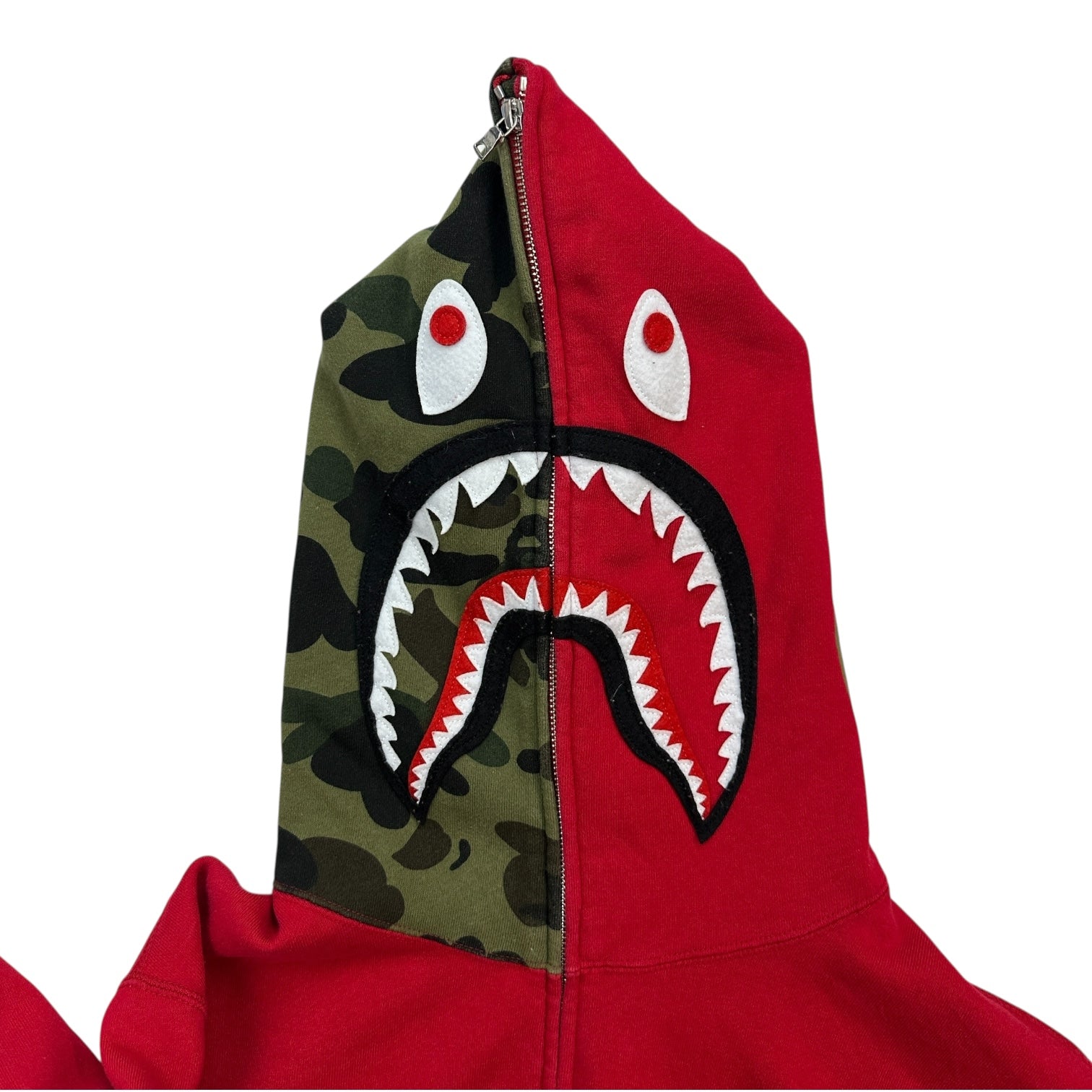 Bape Full Zip Shark Hoodie Red