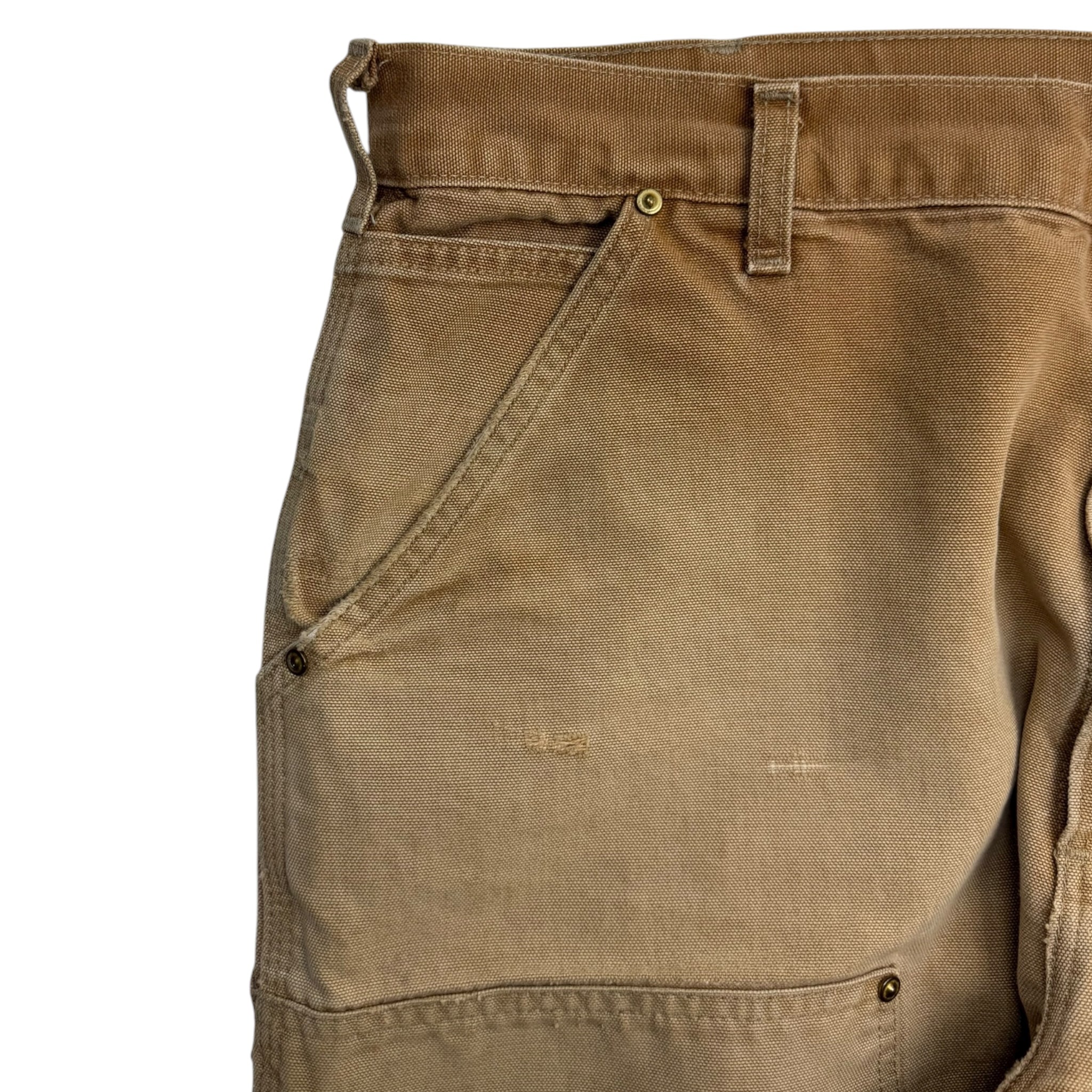 Vintage Carhartt Double Knee Bottoms Cream Faded