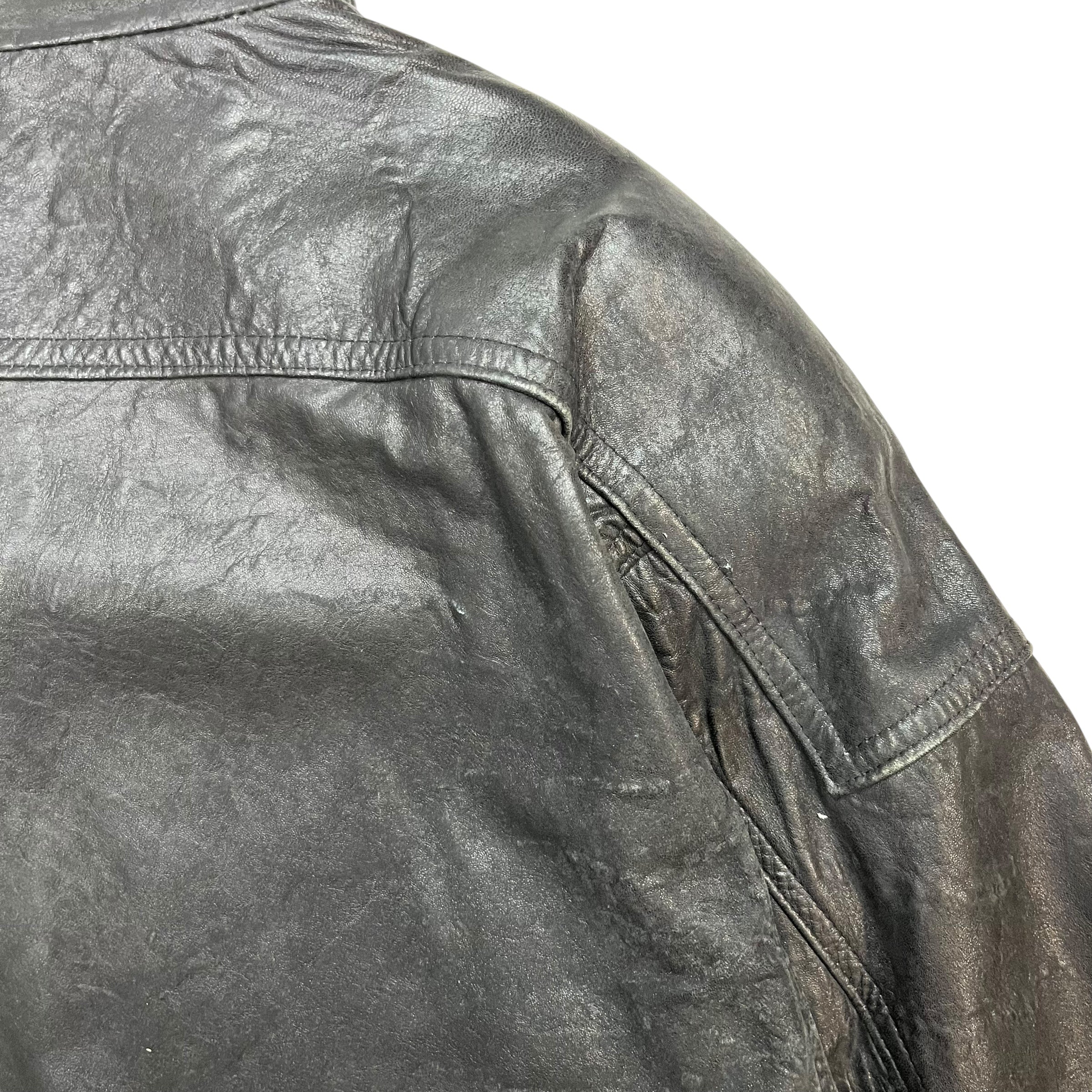 Vintage Ocean West Leather Jacket Black