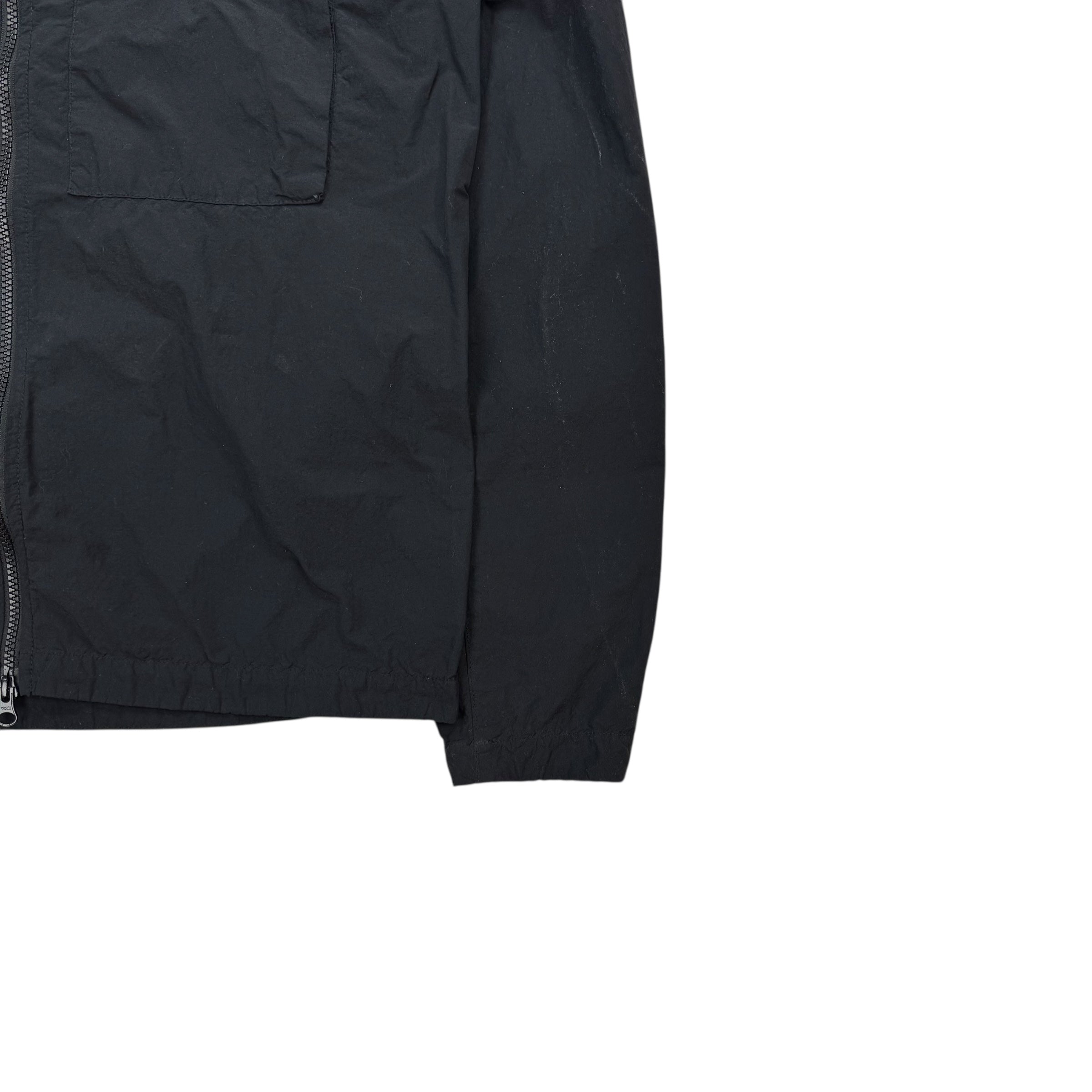 Stone Island Zip-Up Hooded Jacket Black