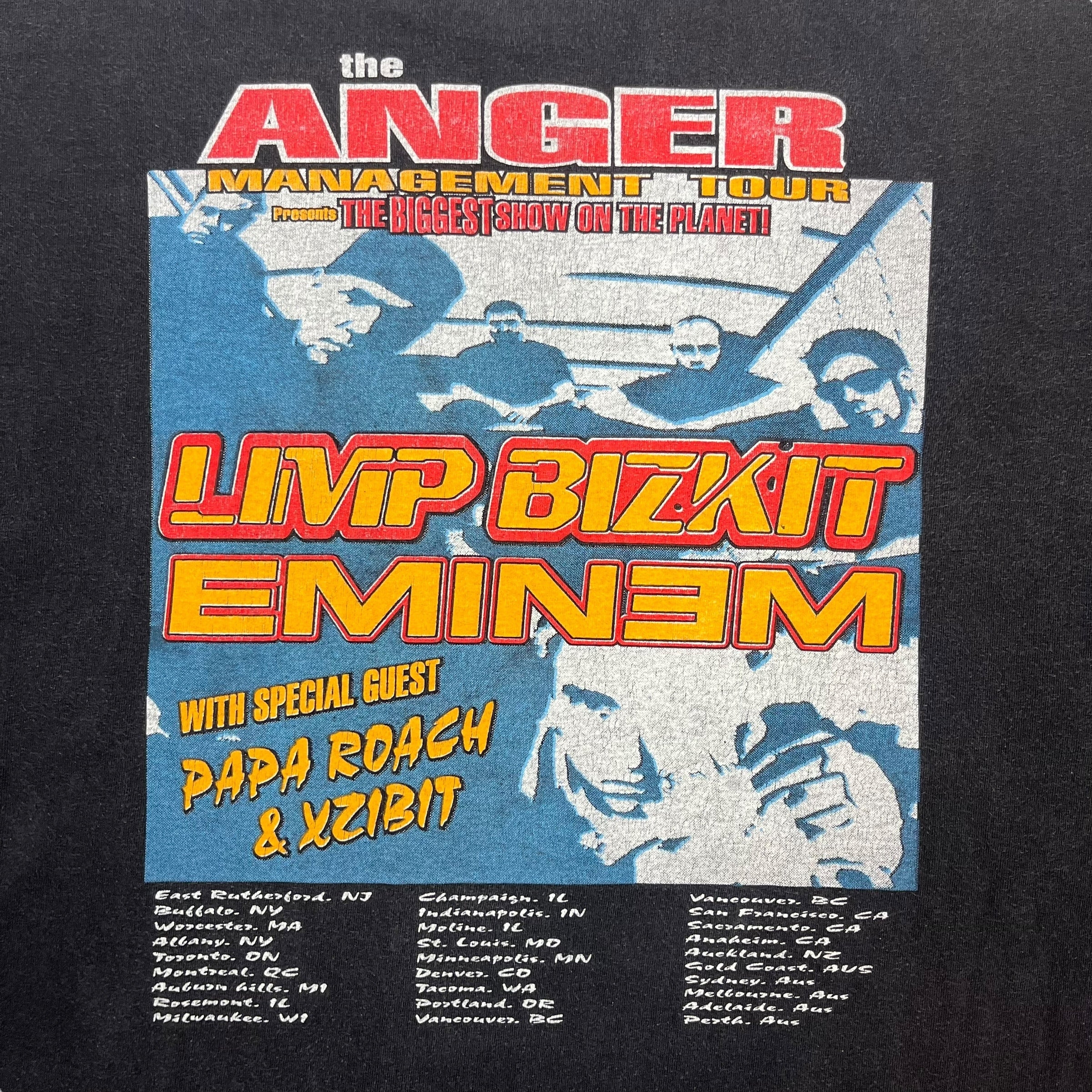 2000 Limp Bizkit Eminem Anger Management Tour Long Sleeve Tee Black