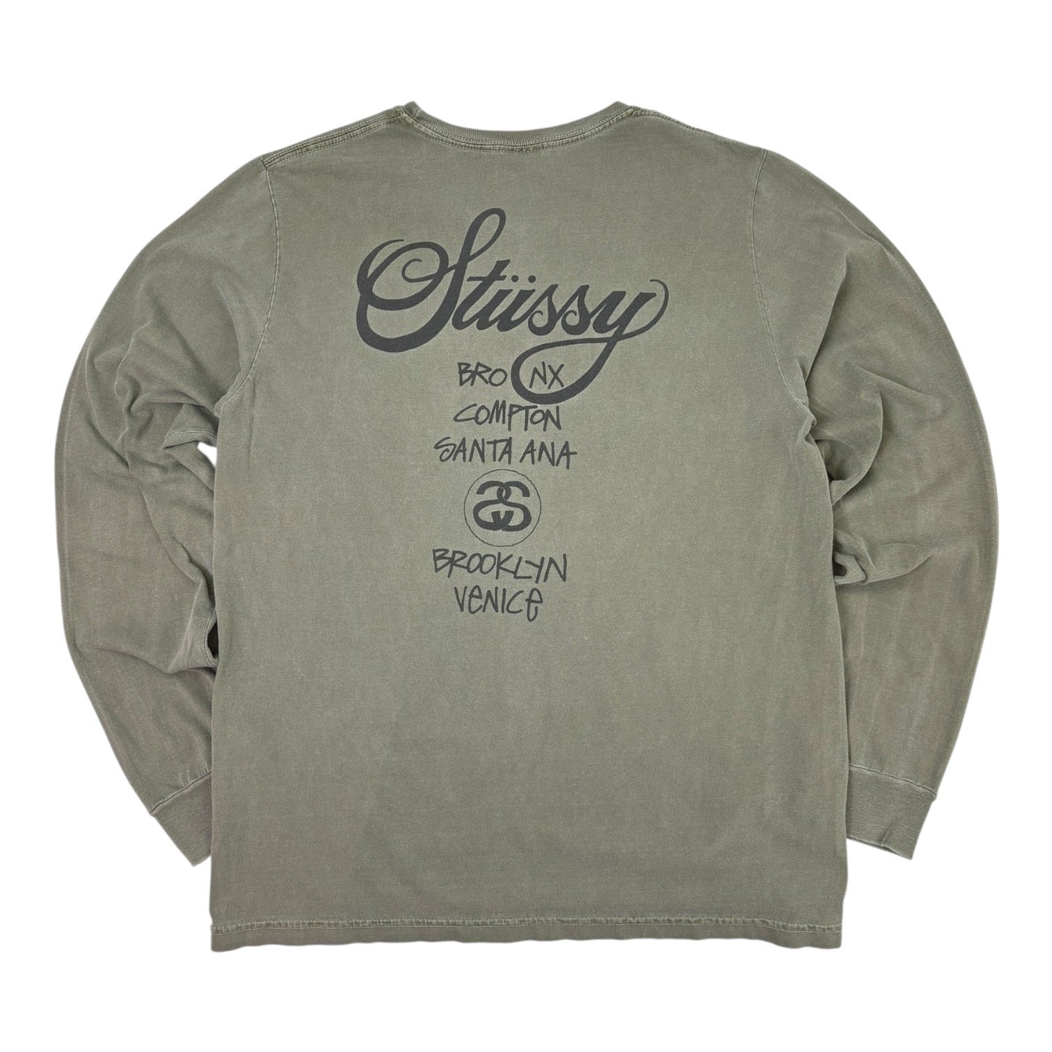 Stussy World Tour Long Sleeve T-Shirt Brown
