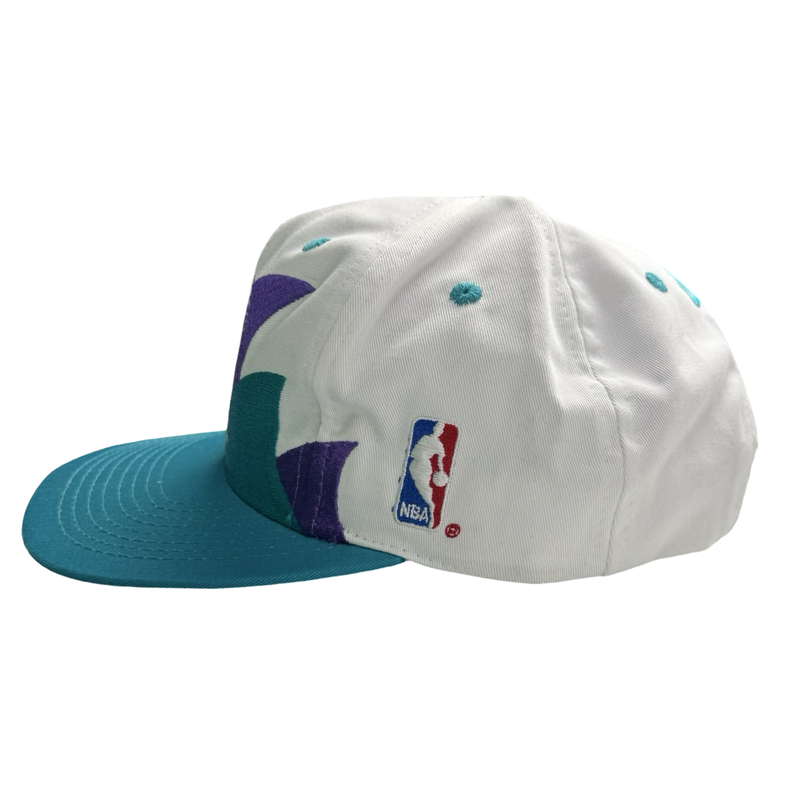 Vintage Charlotte Hornets Double Sharktooth Logo Athletic Hat