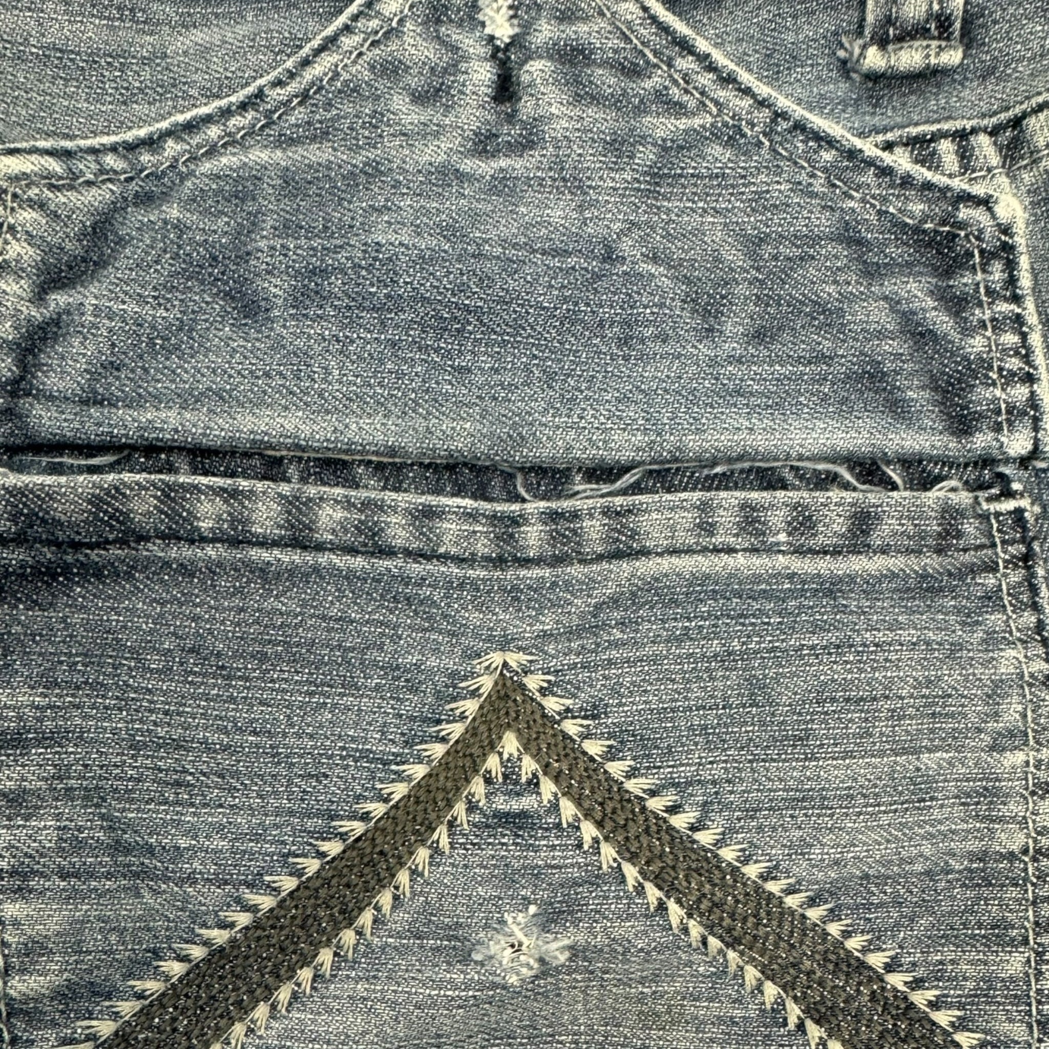 Y2K Flypaper Embroidered Euro Denim Blue Bottoms