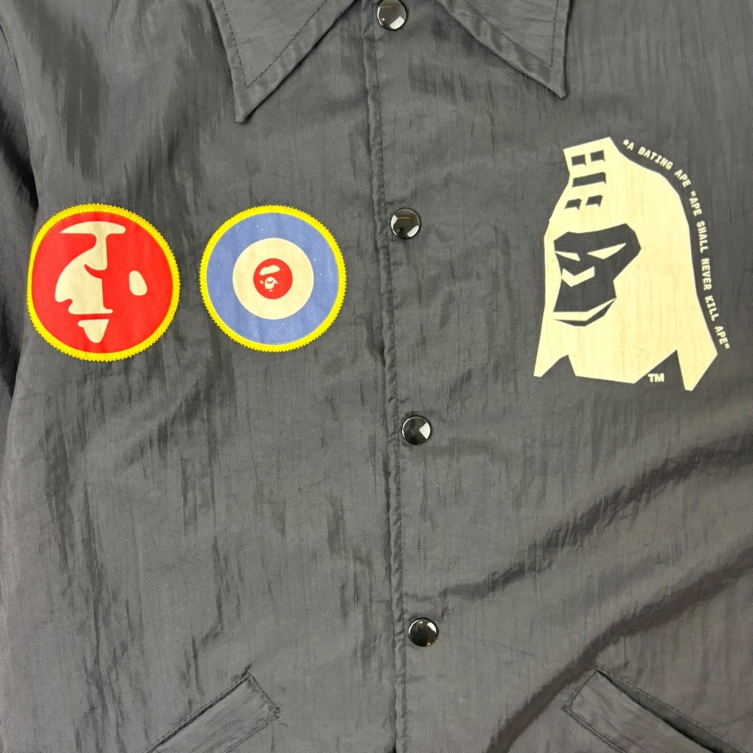 Vintage 90s BAPE Coach Jacket Black