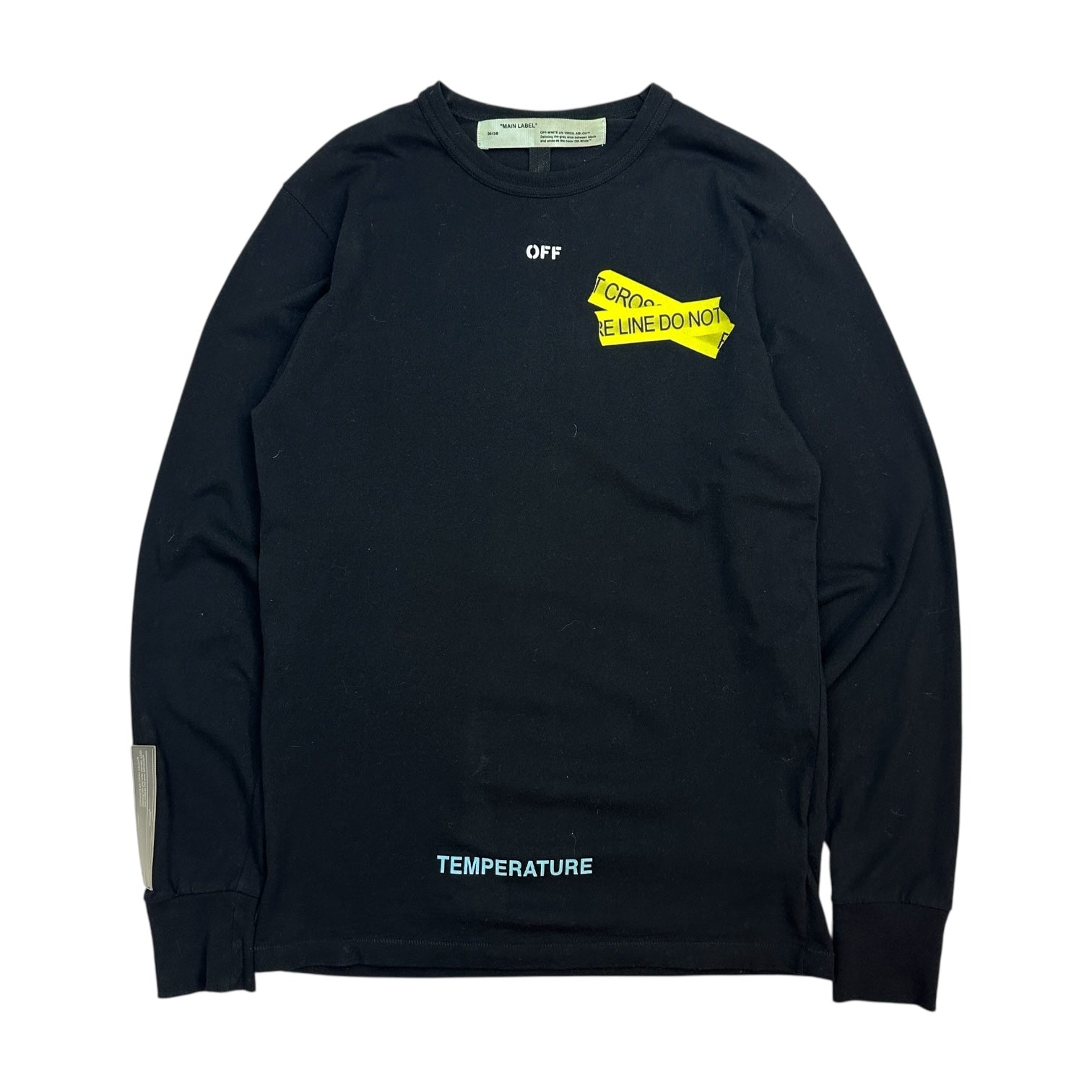 Off White Hazard Logo Long Sleeve Tee Black