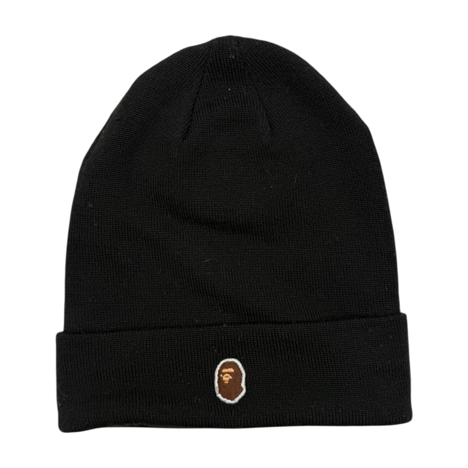 Bape Ape Head Point Knit Beanie Black
