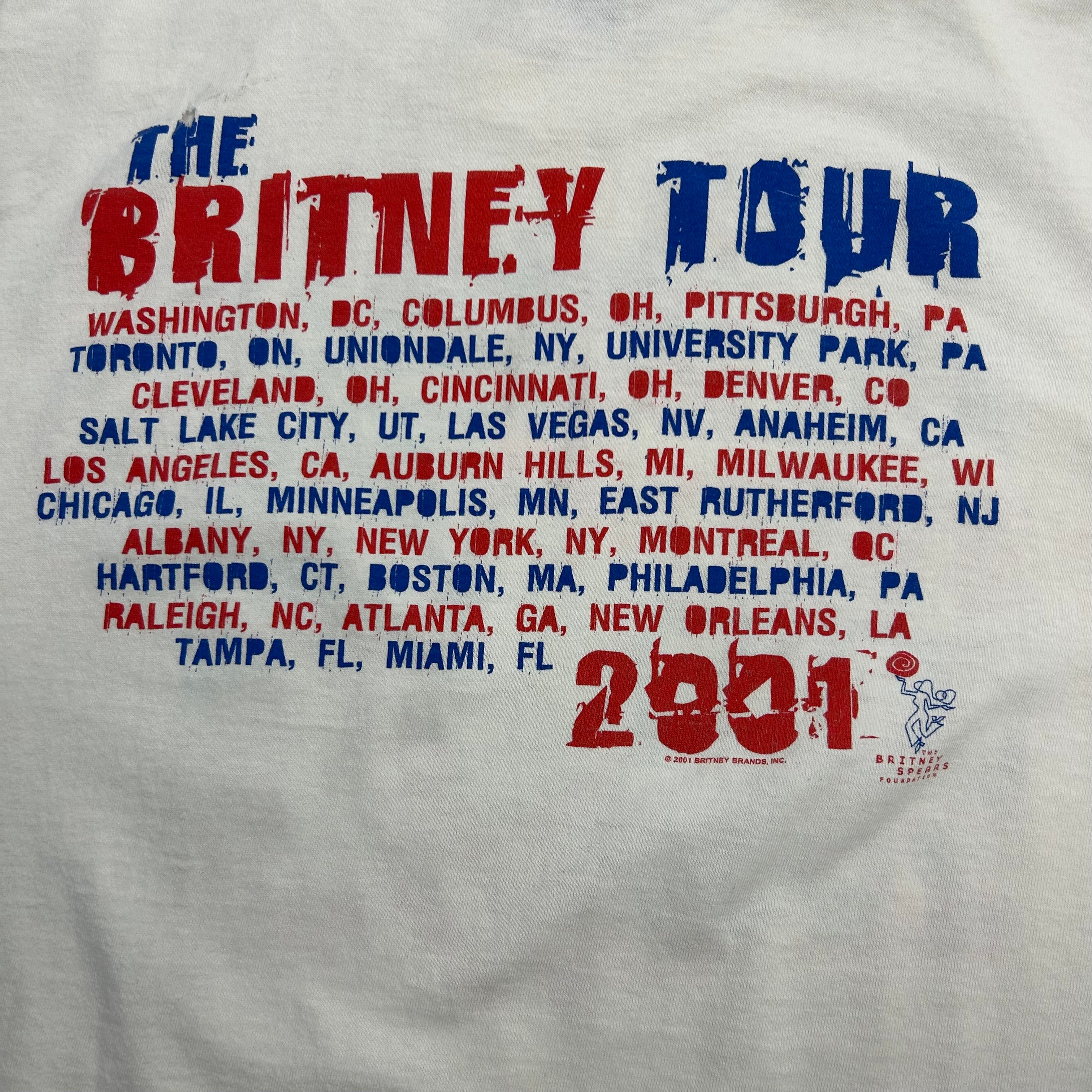 2001 Britney Spears Tour Tee White