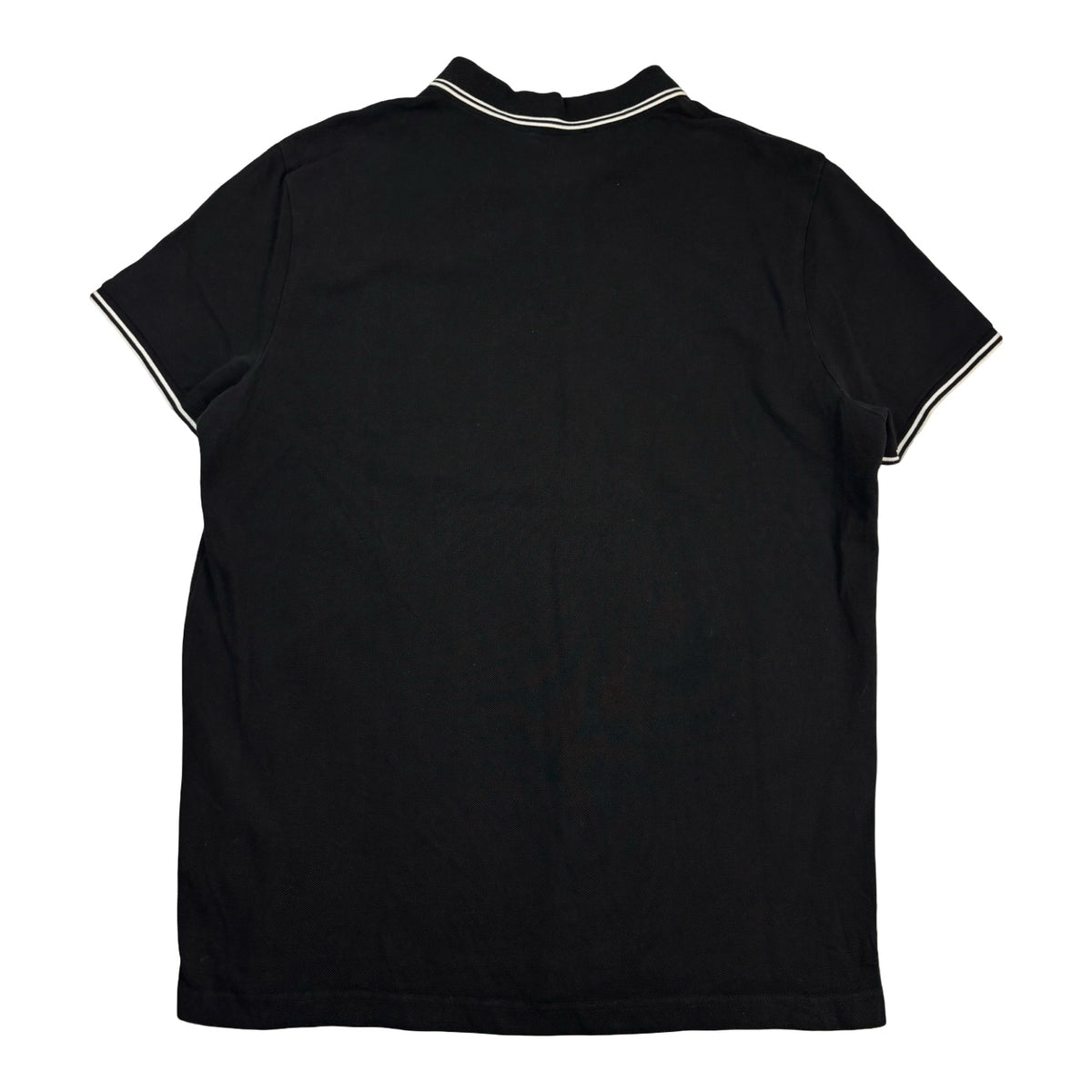 Moncler Logo Patch Striped Polo-Shirt Black
