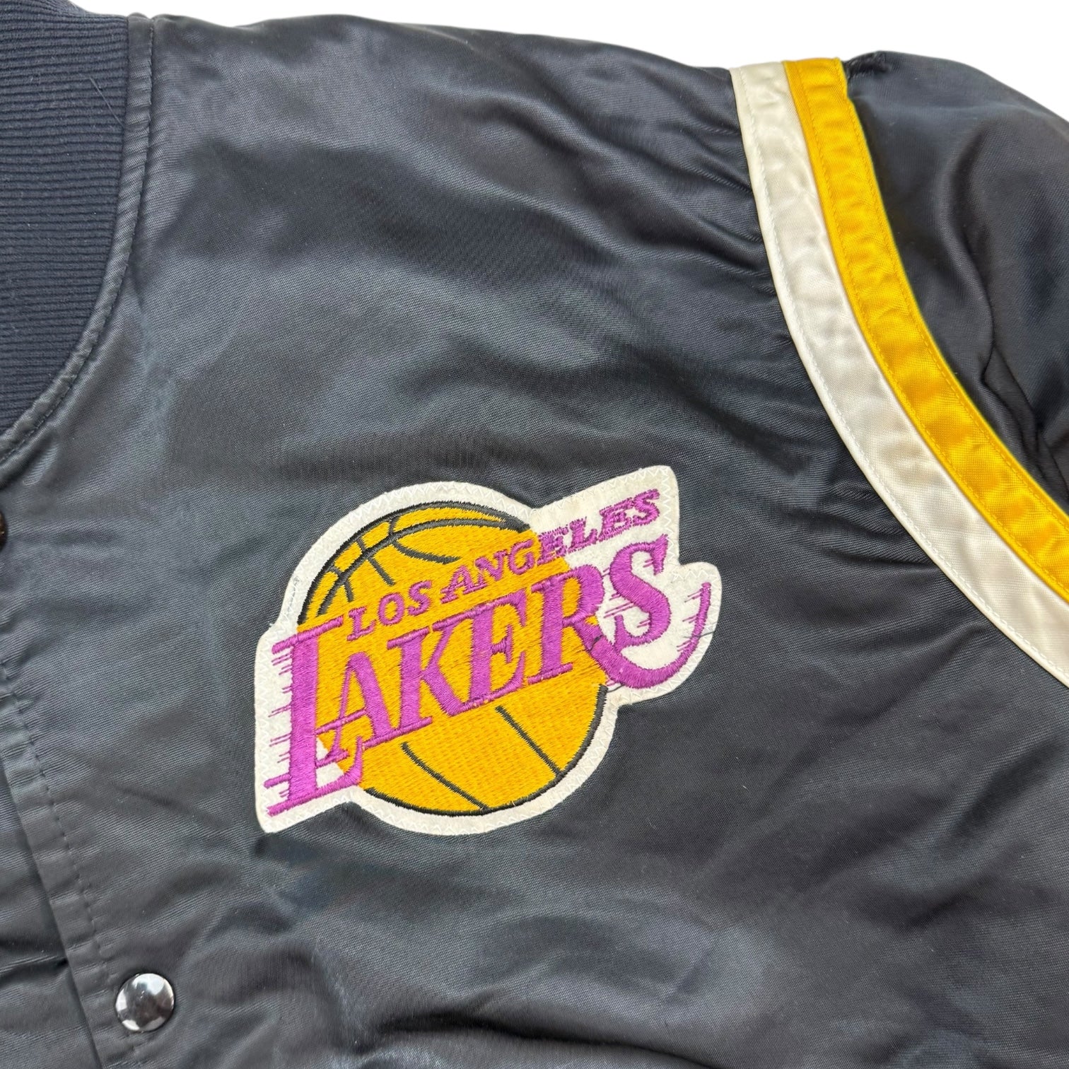 Vintage Starter Los Angeles Lakers Satin Bomber Jacket Black