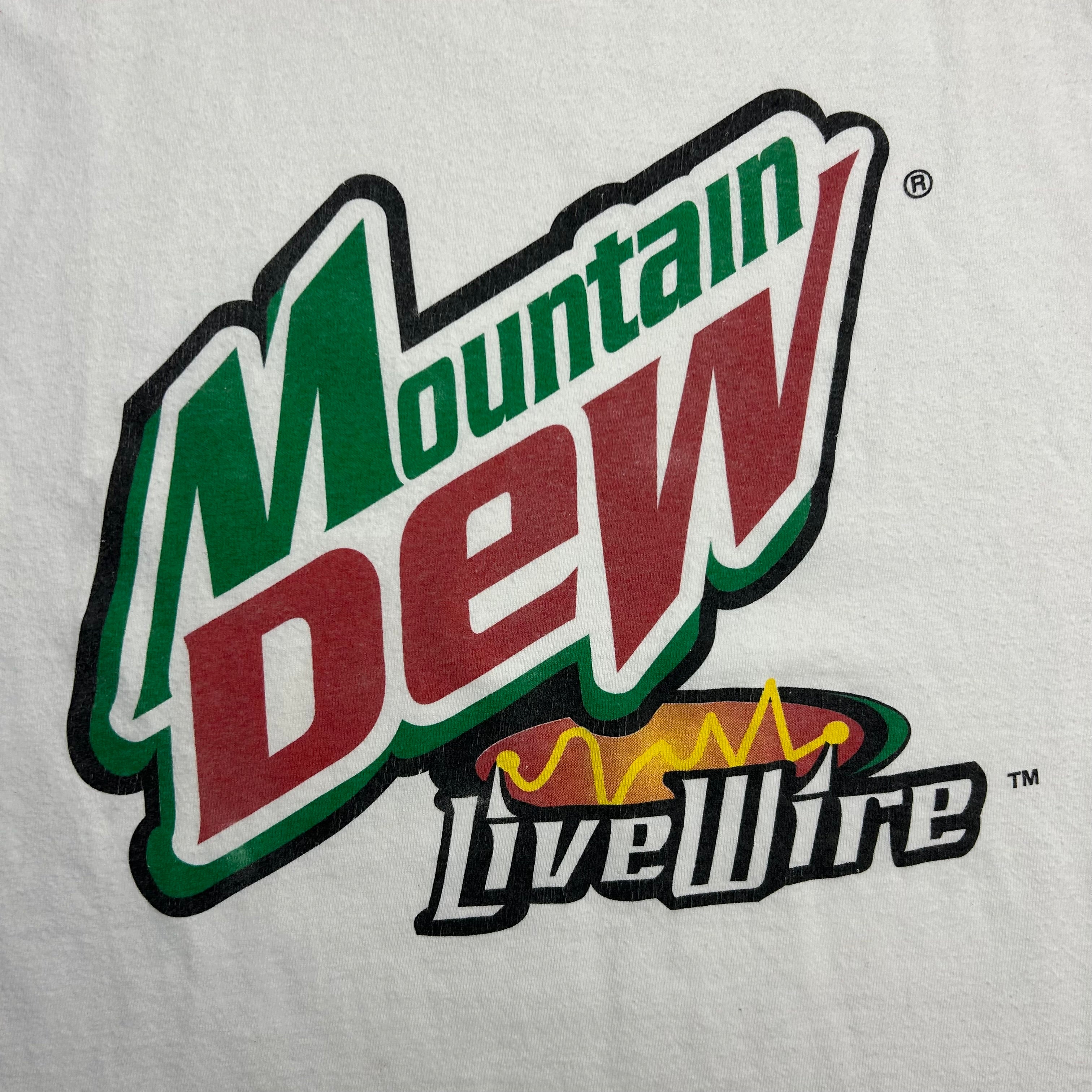 Vintage Mountain Dew Live Wire Promo Tee White