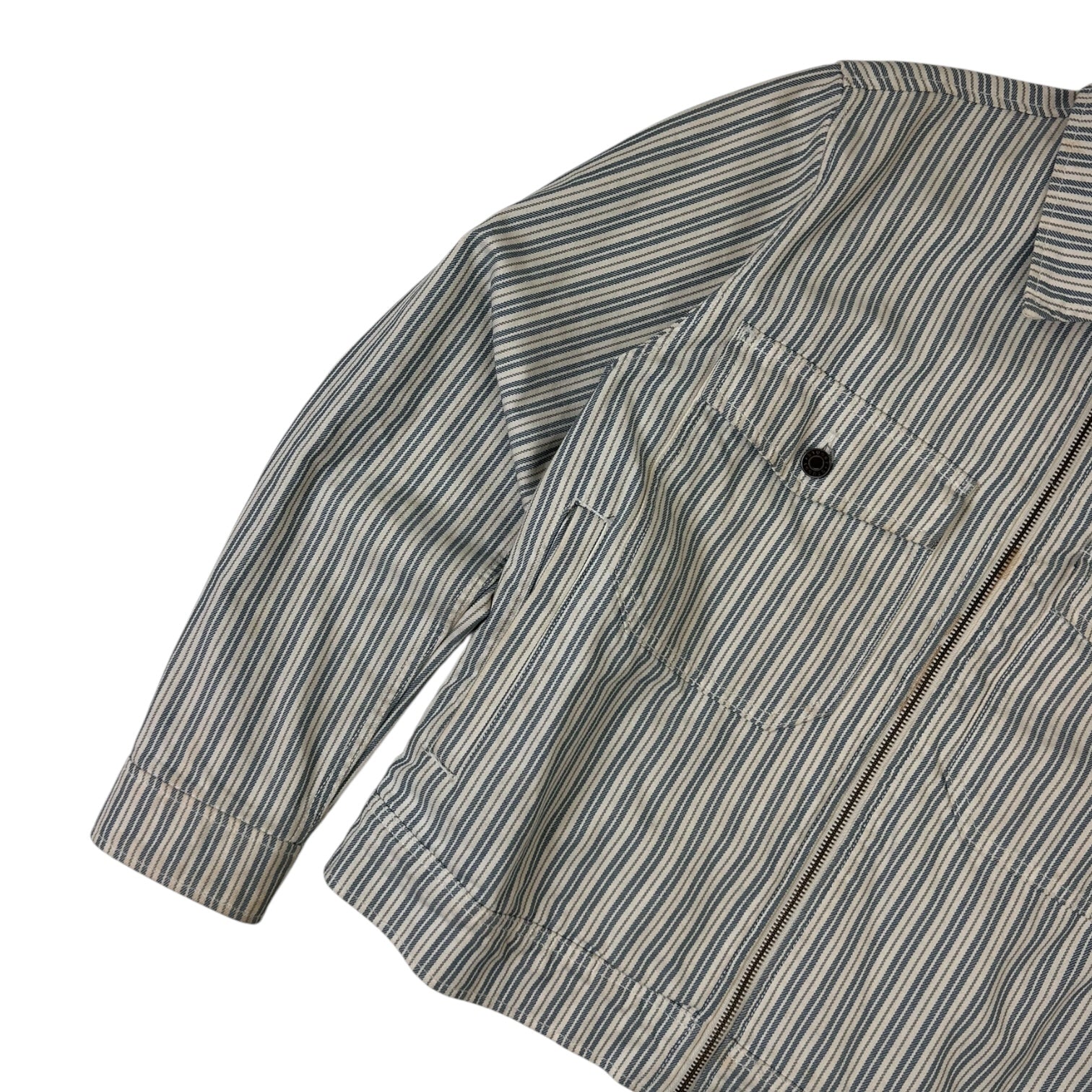 Stussy Striped Garage Jacket White