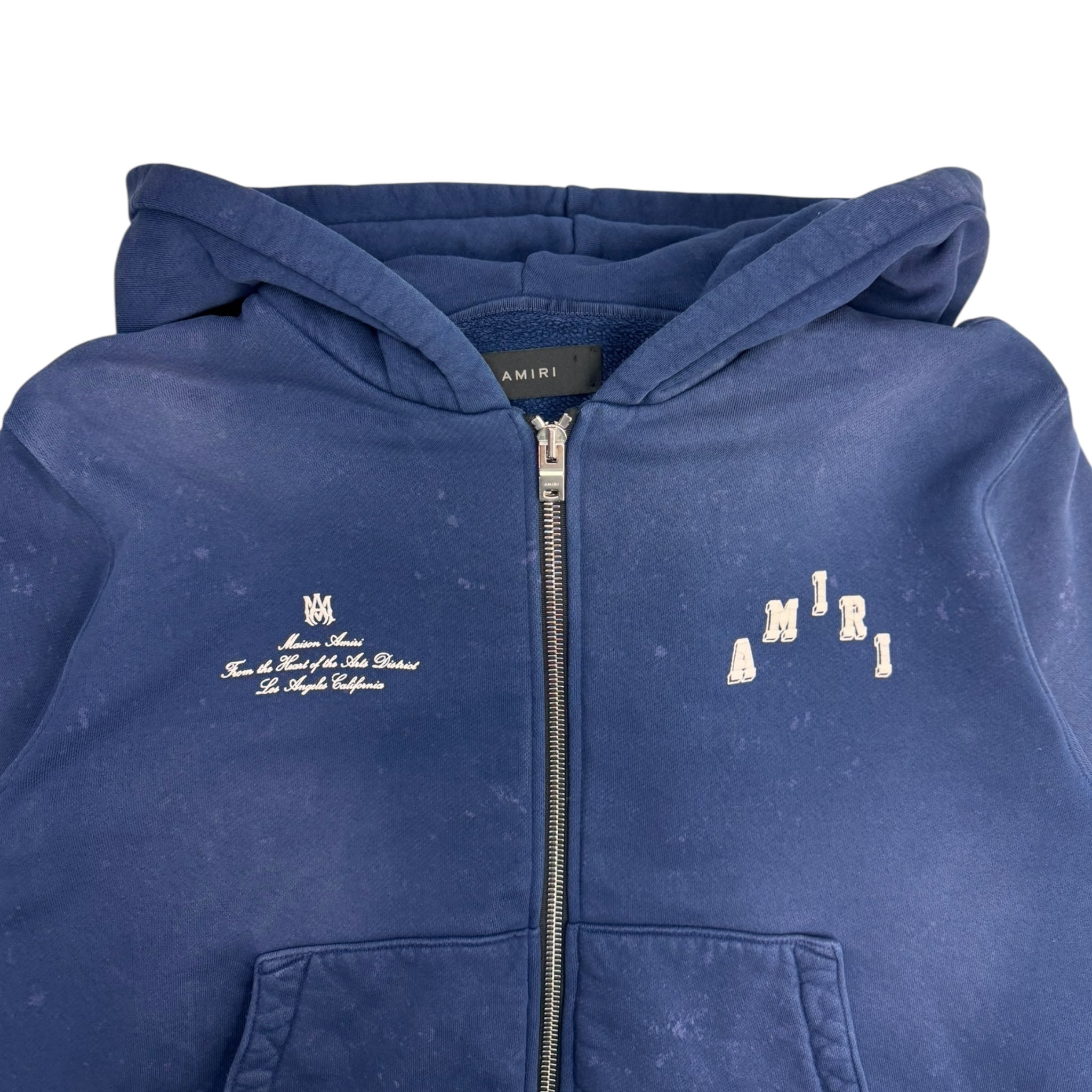 Amiri Collegiate Zip Hoodie Navy