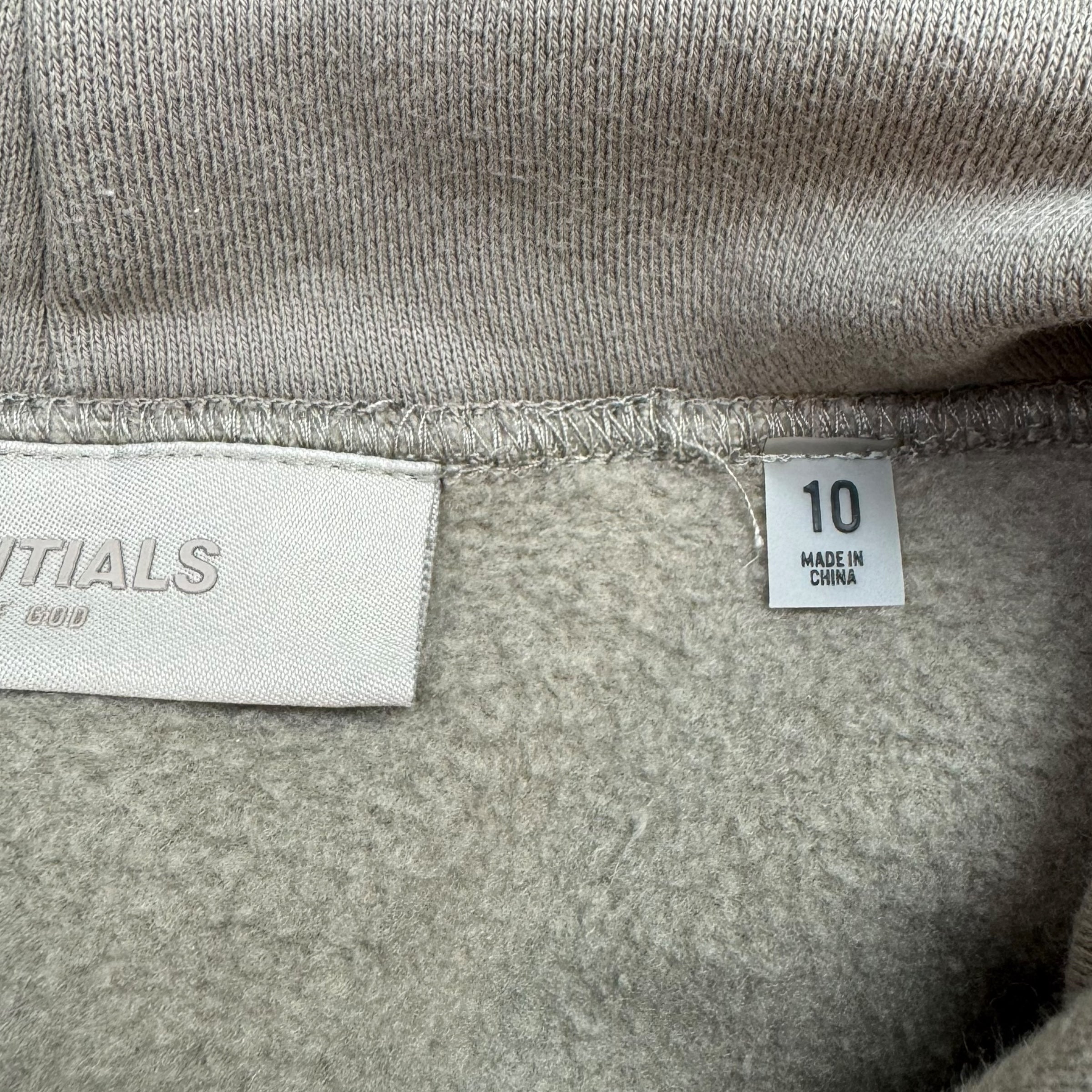 Fear Of God Essentials Kids Hoodie Grey Brown