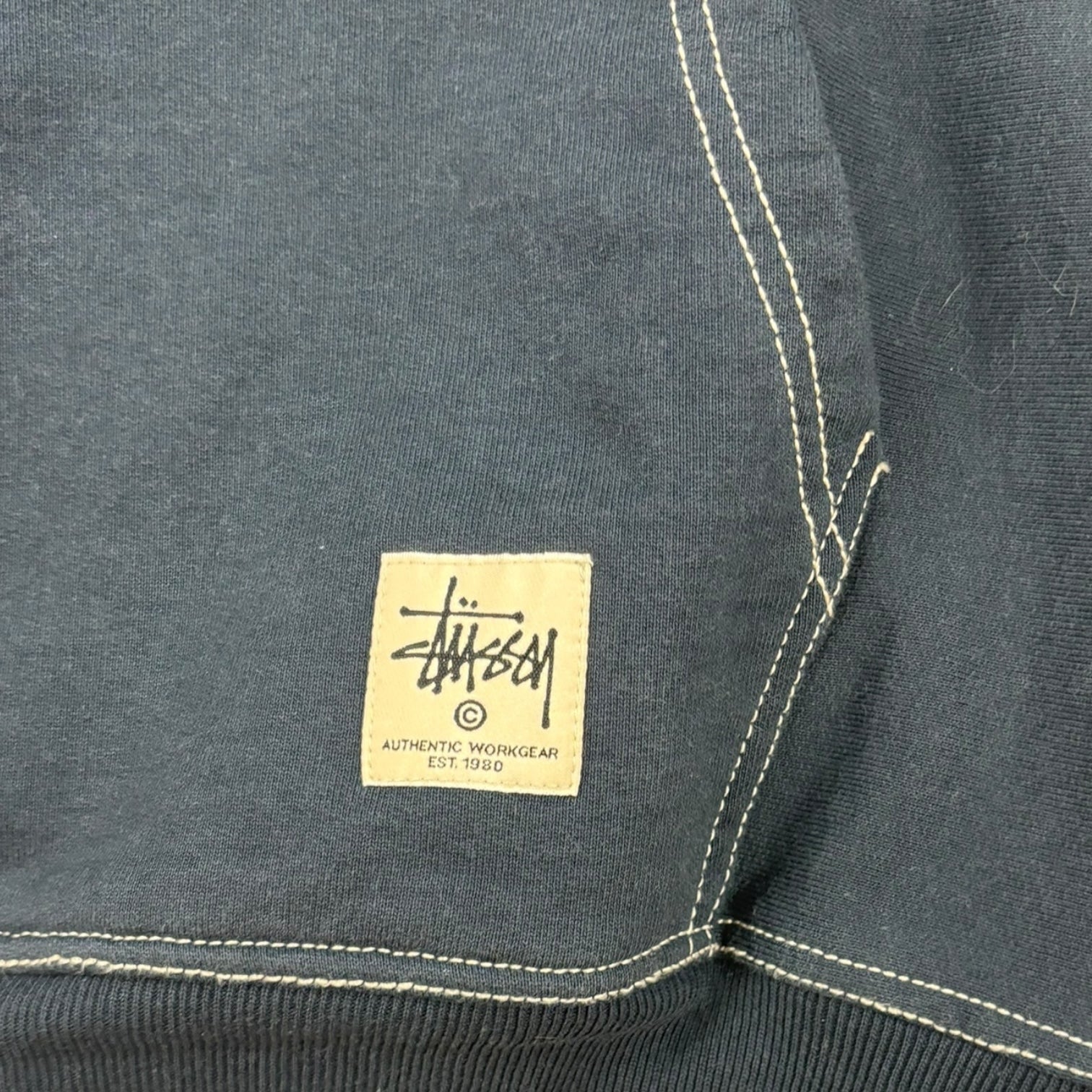 Stussy Contrast Stitch Label Hoodie Navy