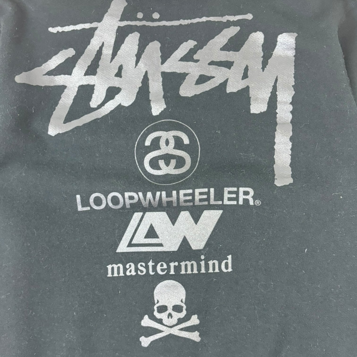 Stussy x Loopwheeler x Mastermind FW15 Skull Cardigan Black