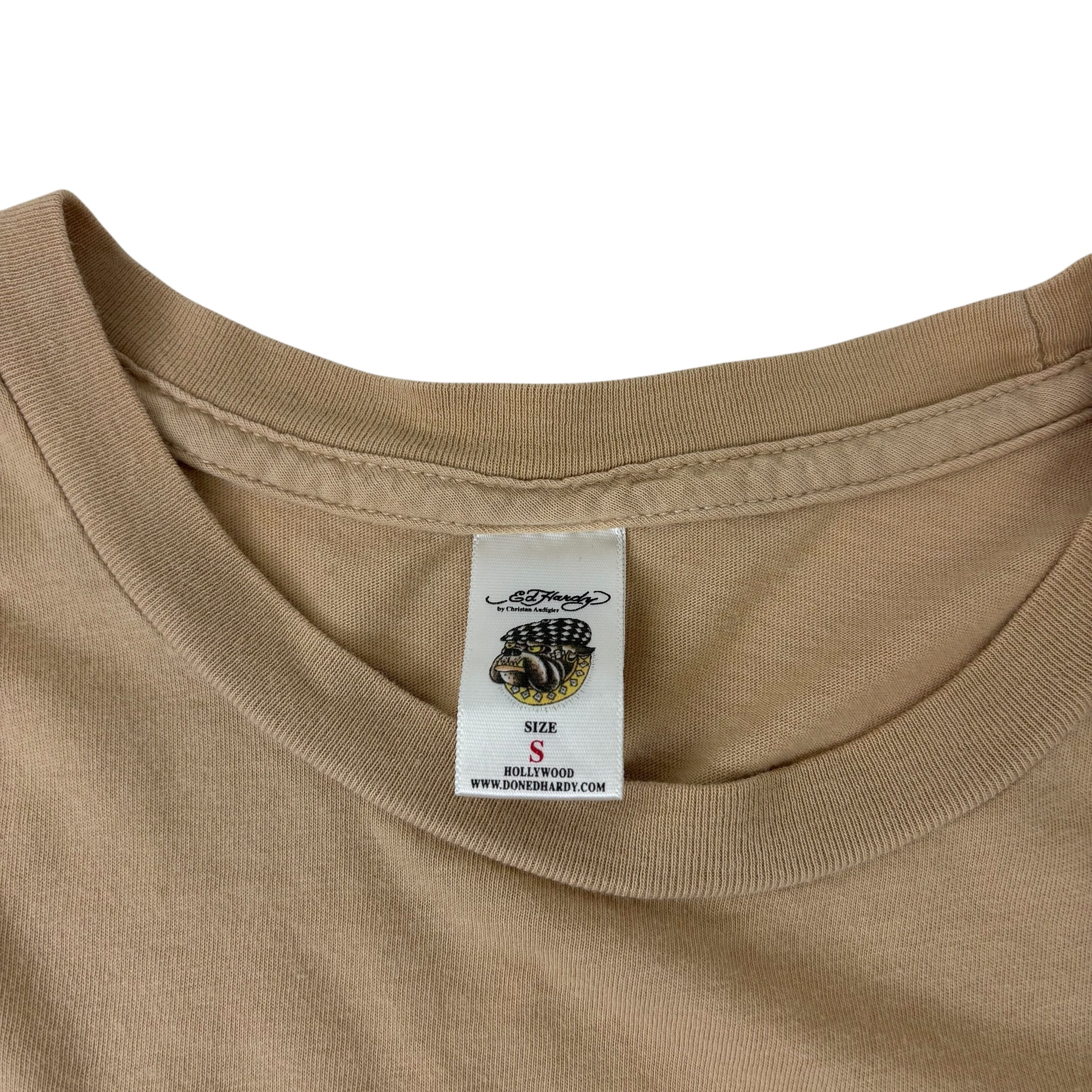 Vintage Ed Hardy By Christian Audigier T-Shirt Light Brown
