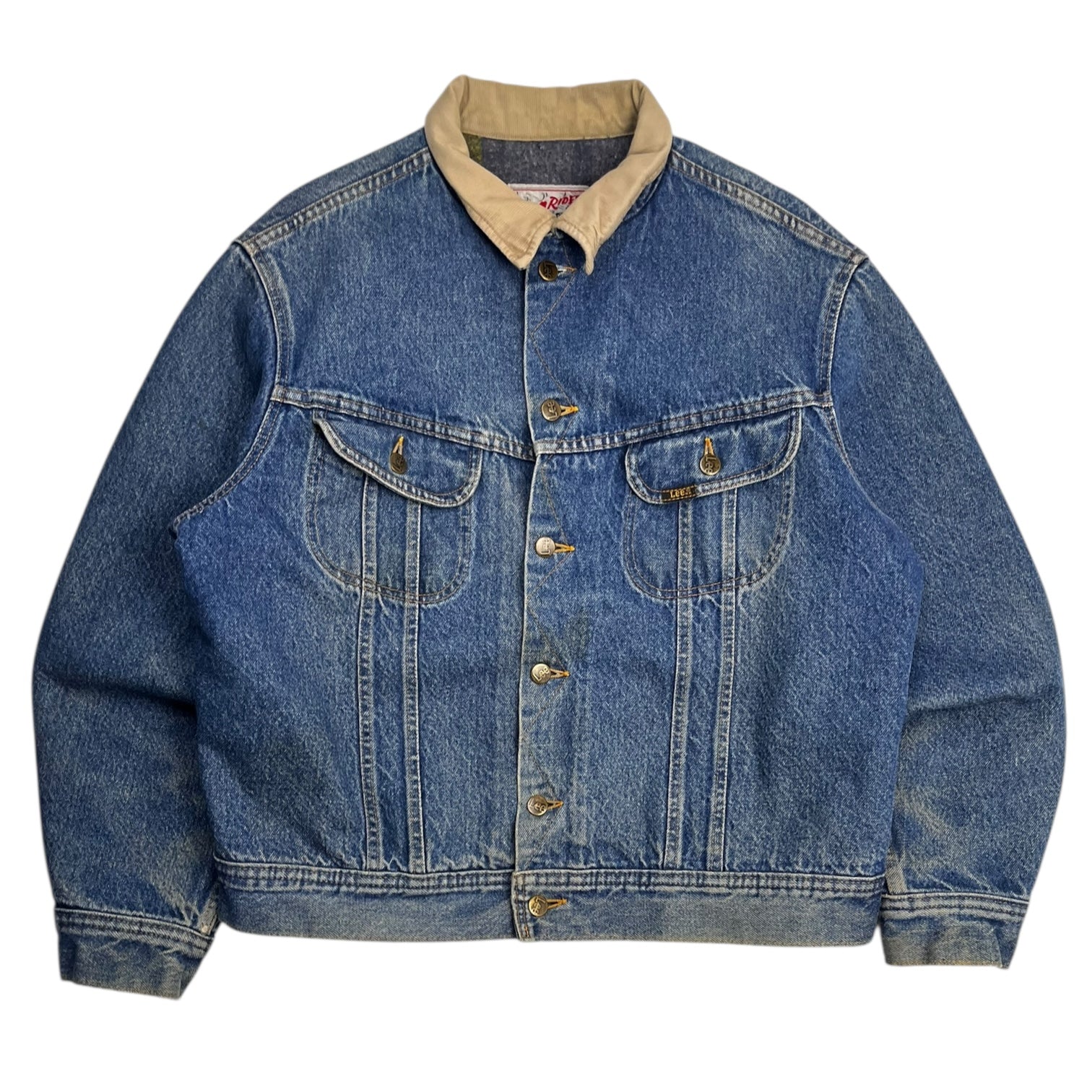Vintage Storm Rider Lined Denim Jacket Mid Wash