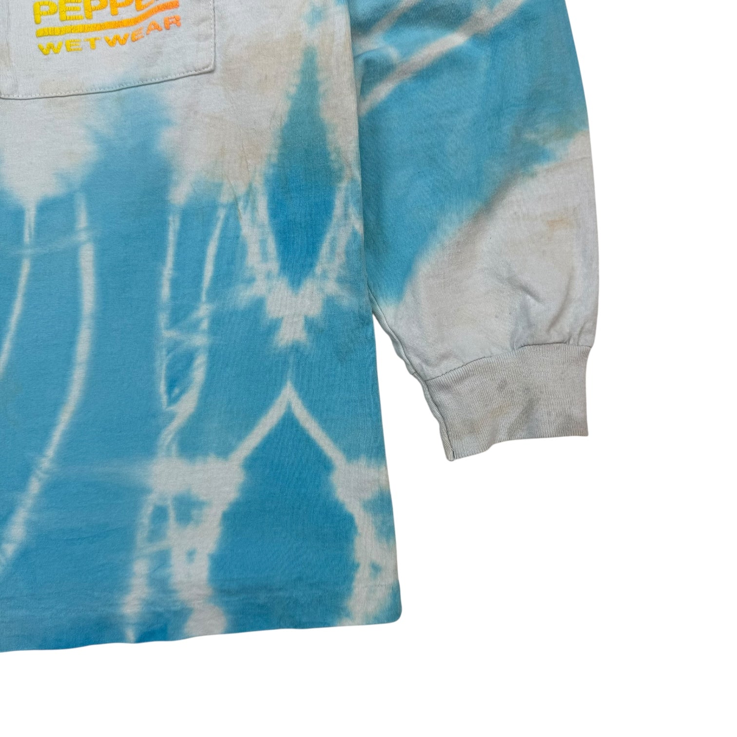 Vintage Chip & Pepper Wet Wear Tie Dye L/S Tee Blue/White