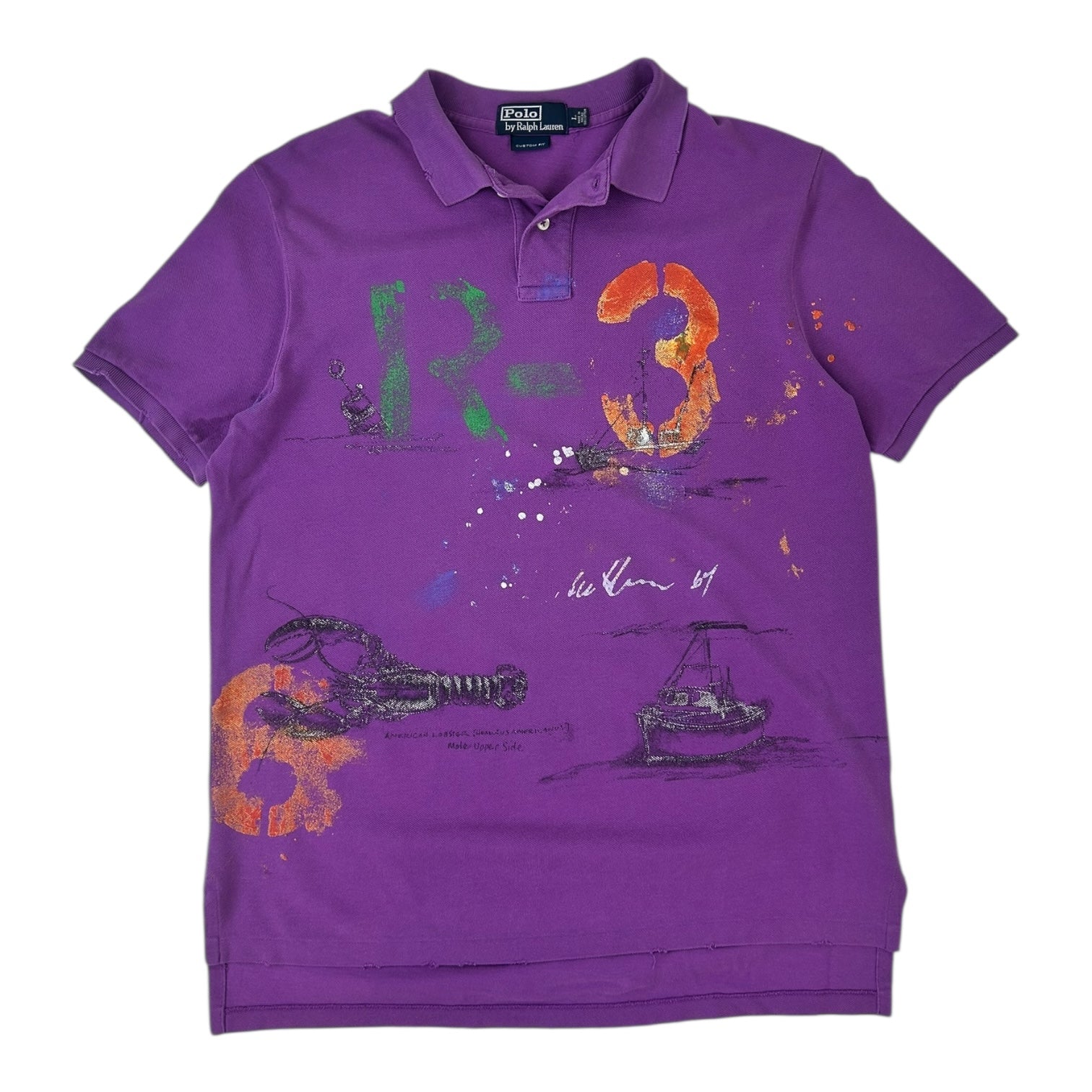 Vintage Polo Ralph Lauren Abstract Polo Shirt Purple