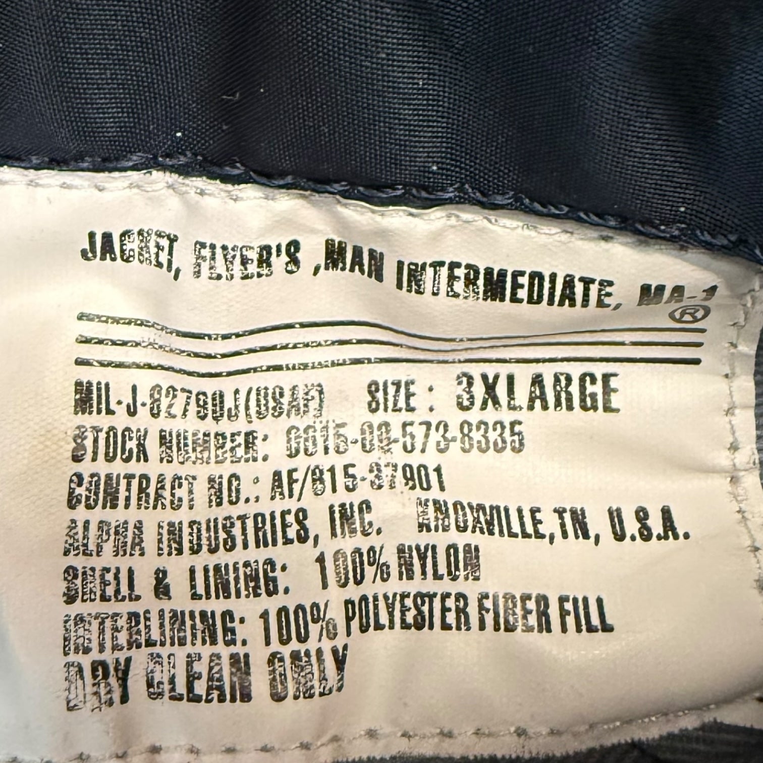 Vintage Alpha Industries Bomber Jacket Navy Blue