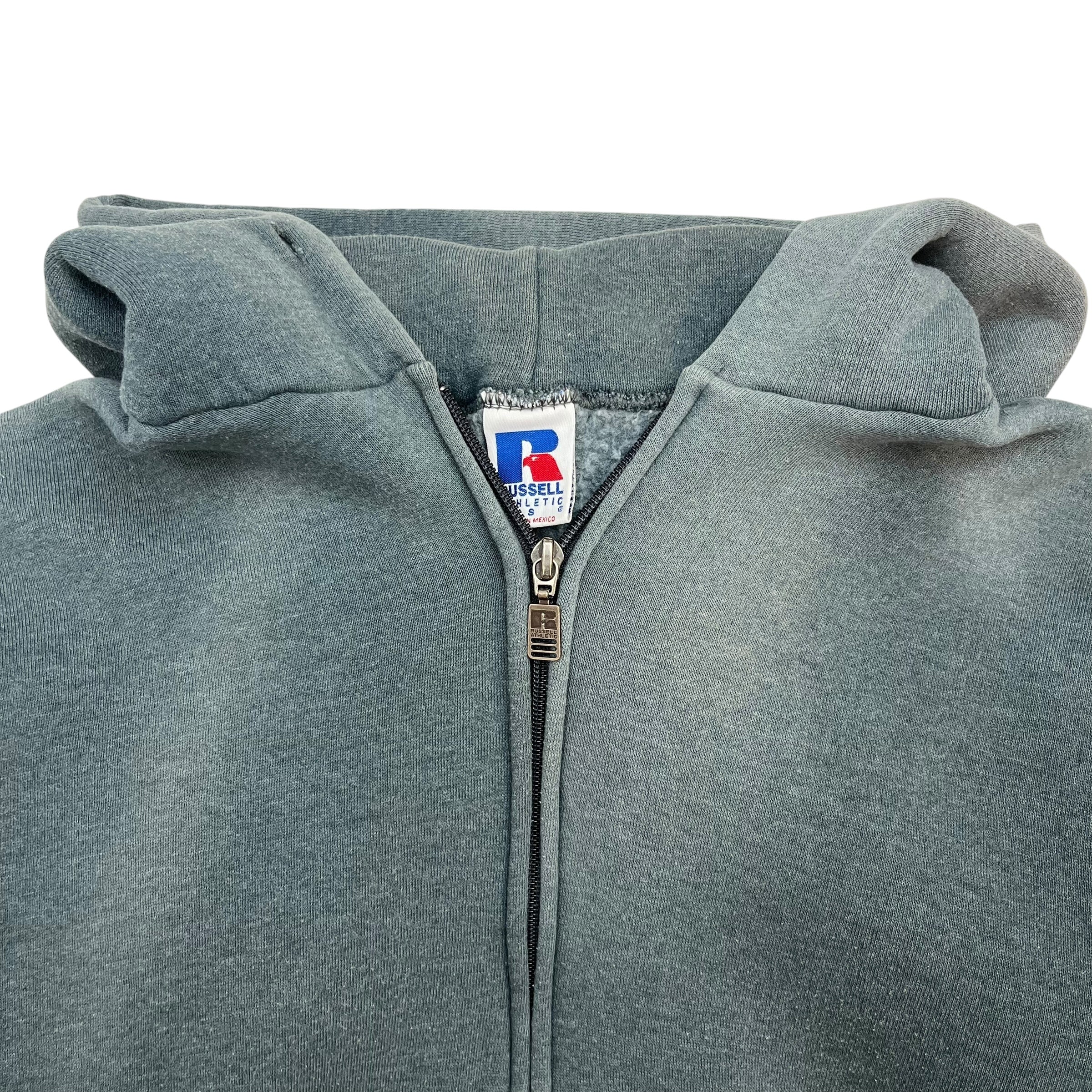 Vintage Russell Athletics Zip Up Hoodie Grey/Green