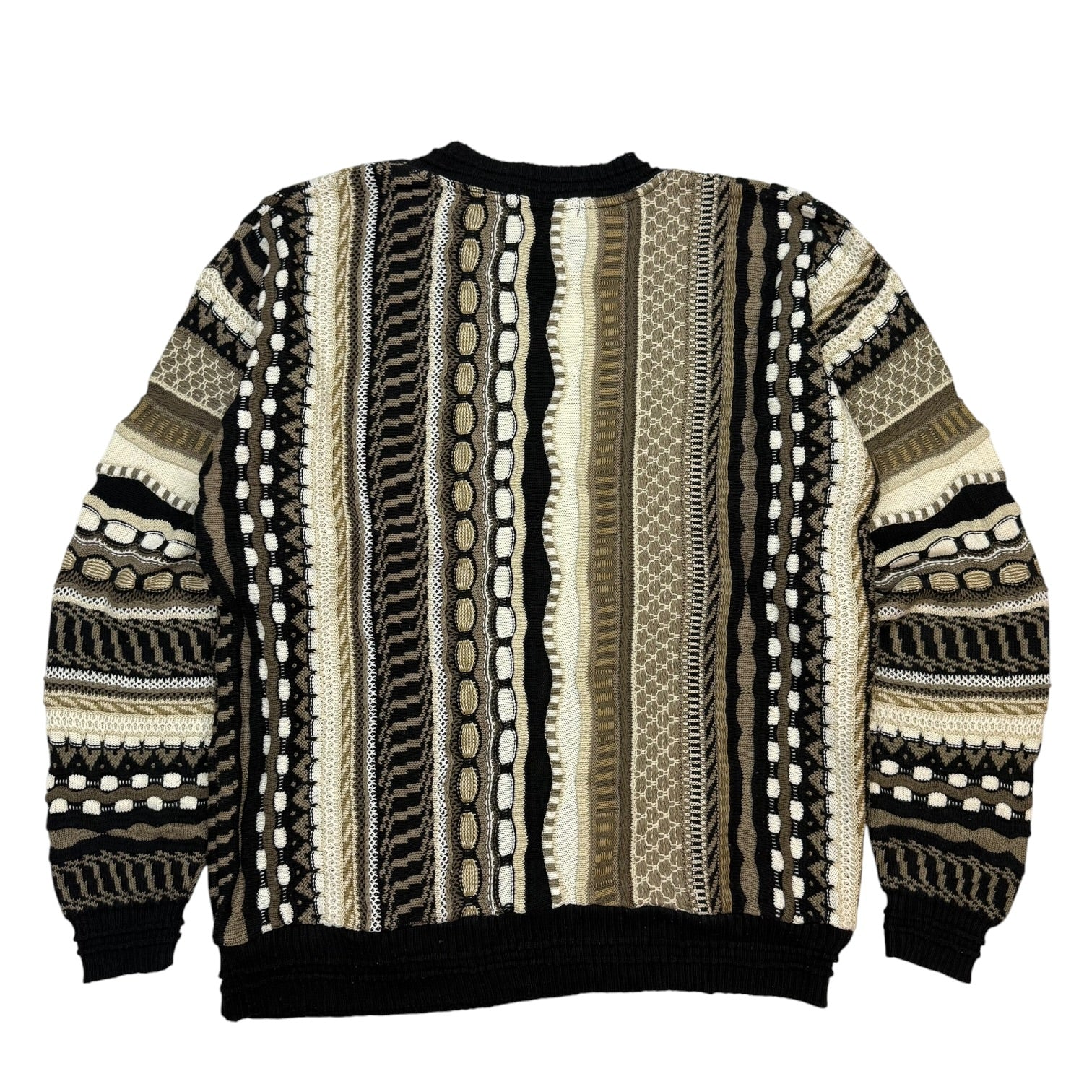 Vintage Bachrach Vertical Knit Sweater Black/Beige