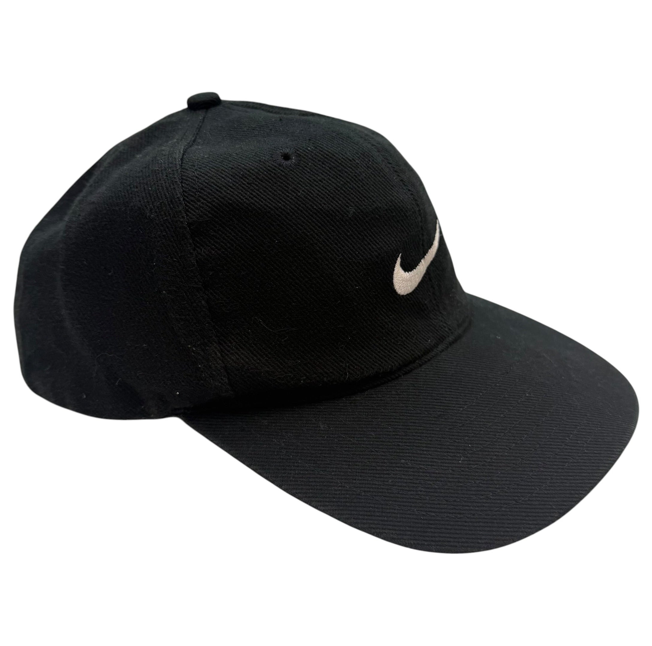 Vintage Nike Embroidered Swoosh Snapback Hat Black