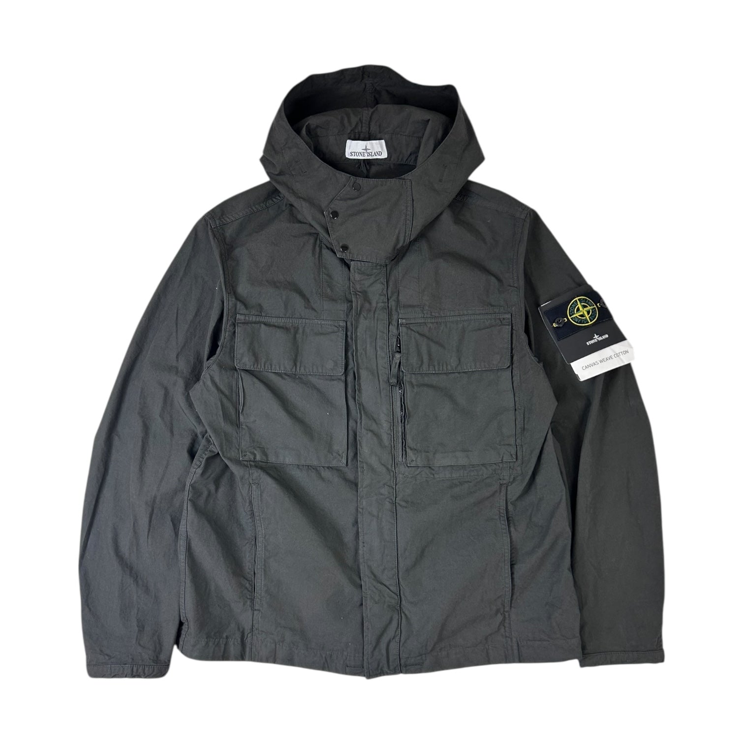 Stone Island Hooded Field Jacket Lead Grey