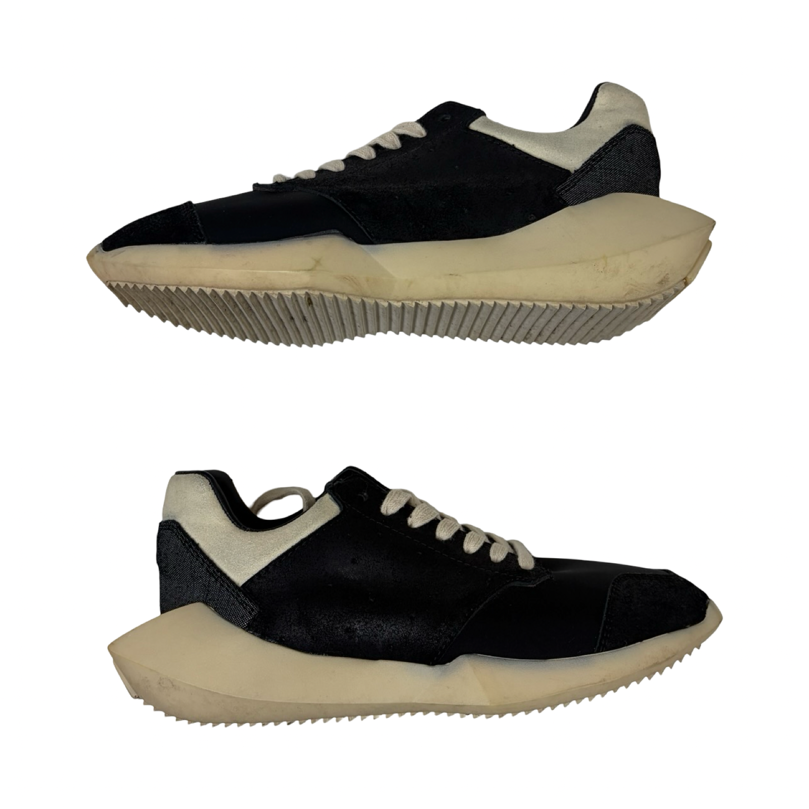 (W) Rick Owens x Adidas Tech Runner Sneakers Black (Used)