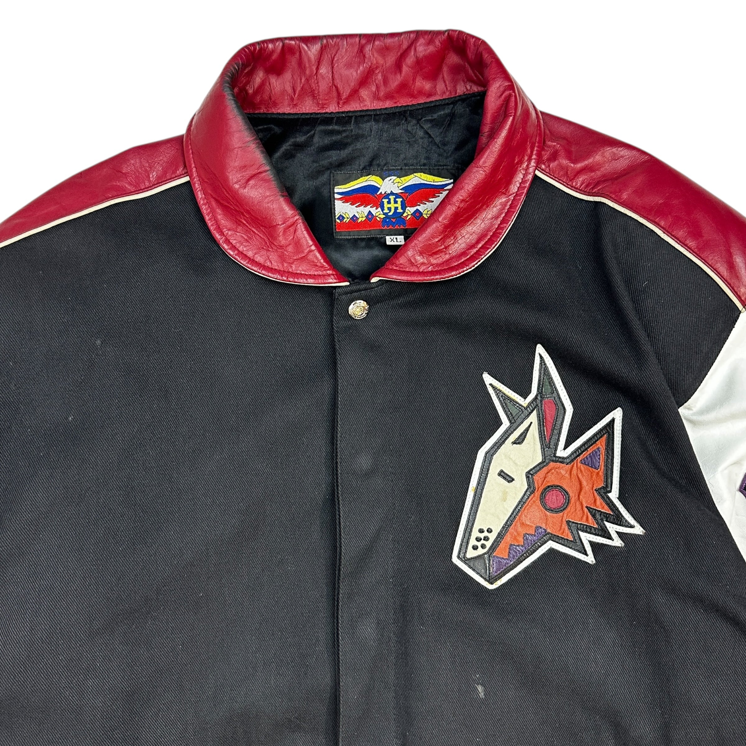 Vintage Jeff Hamilton Phoenix Coyotes Leather Varsity Jacket