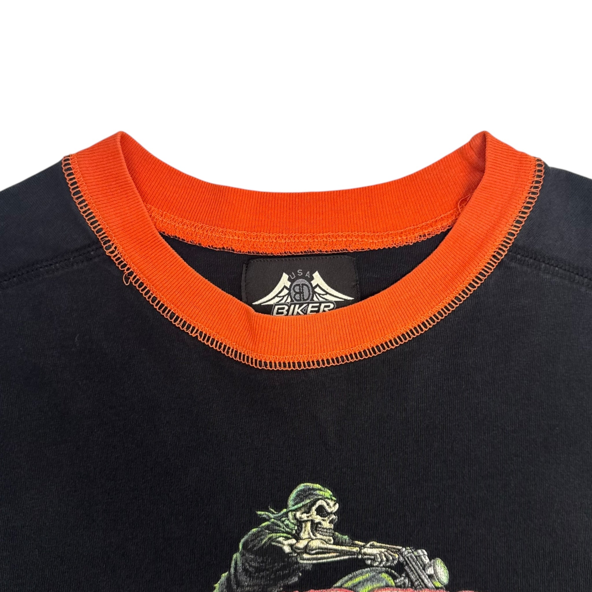 2008 Sturgis Skeleton Biker Thermal Sleeve Layered T-Shirt