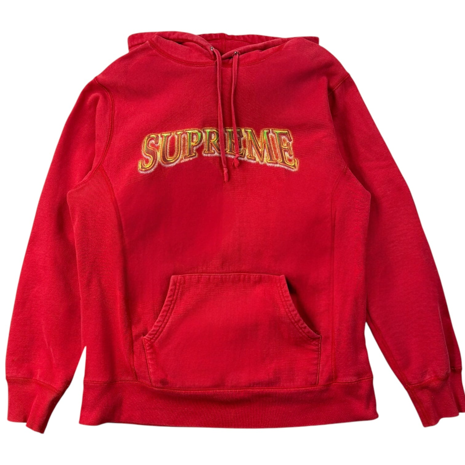 Supreme Metallic Arc Logo Hoodie Red