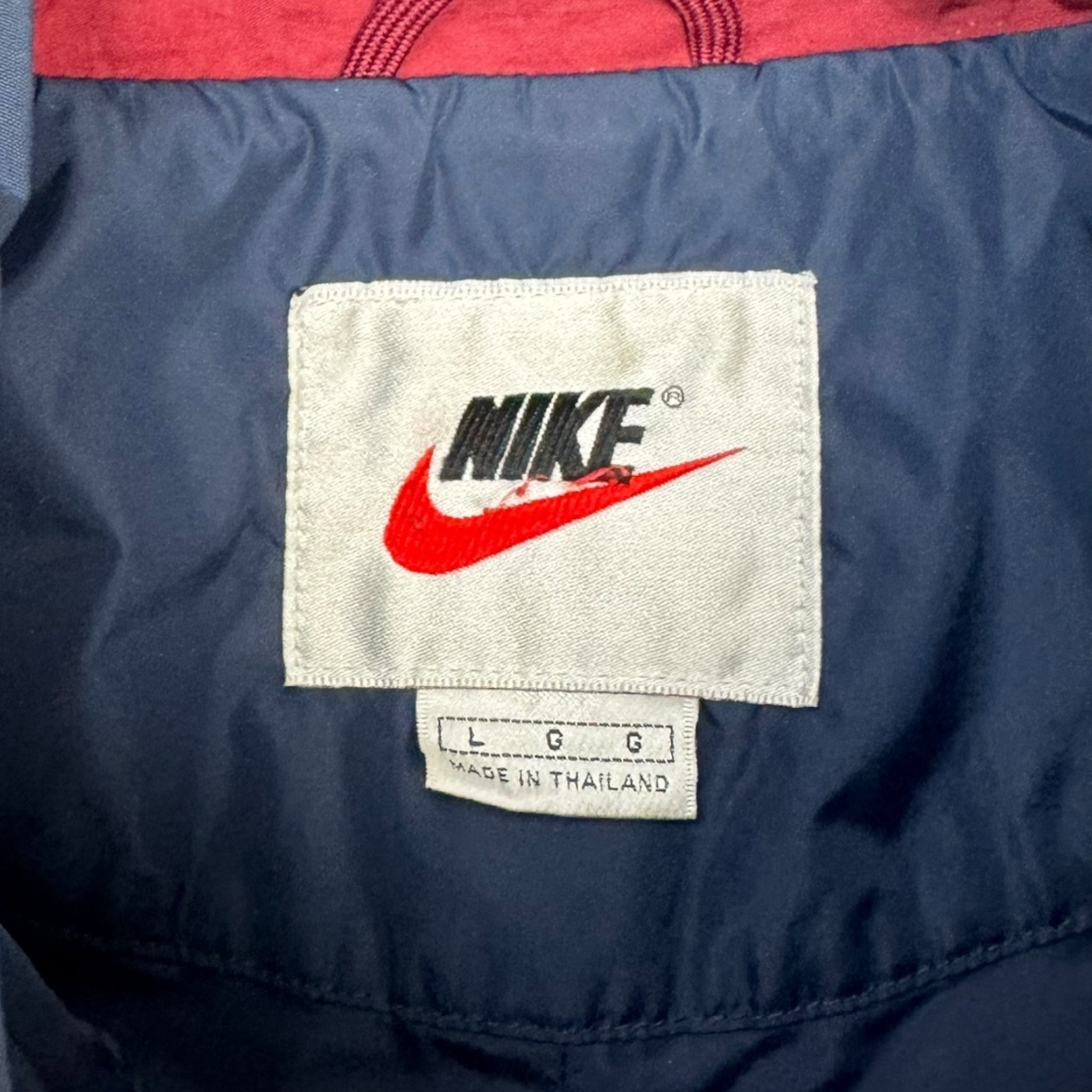 Vintage Nike Vented Long Parka Navy/Red