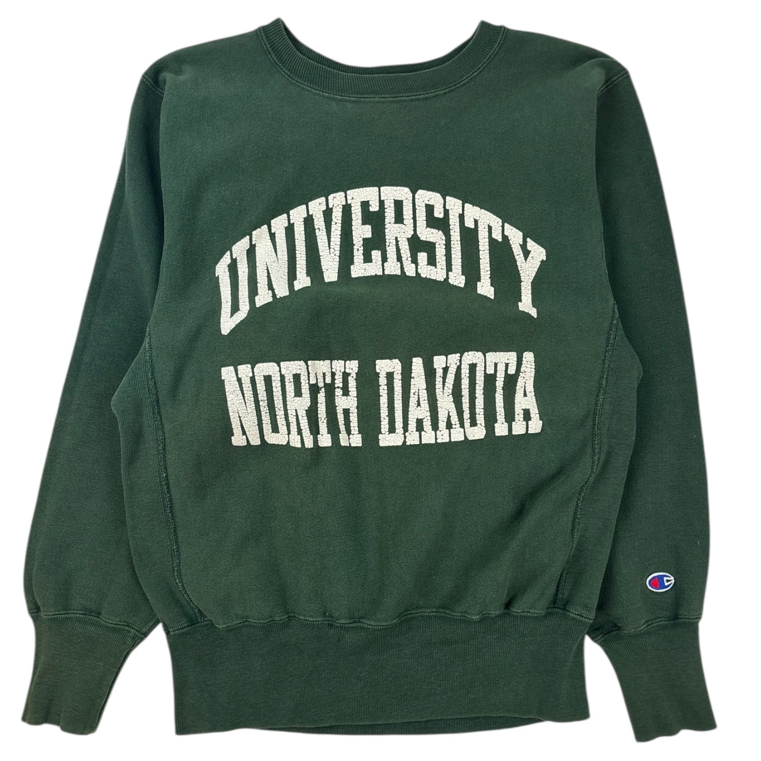 Vintage Champion University of North Dakota Reverse Weave Crewneck Green