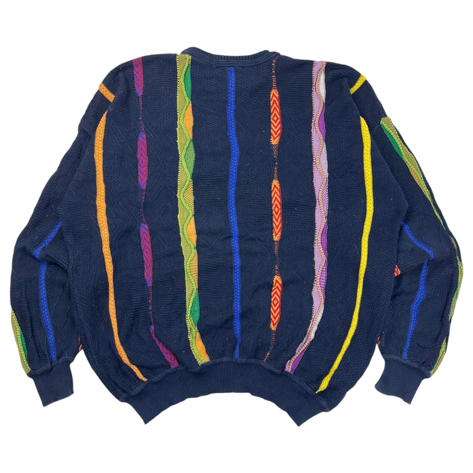 Vintage St. Croix Shop Vertical Textured Knit Navy/Mixed Hue
