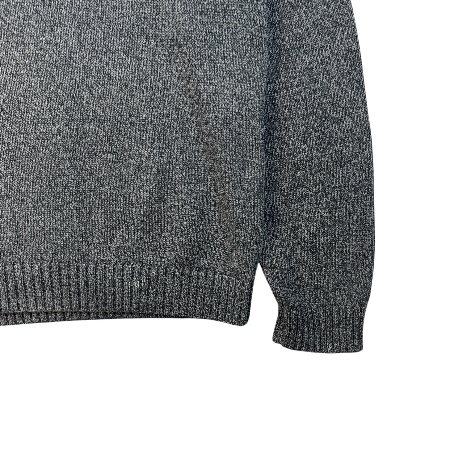 Vintage Chaps Knit Button Up Sweater Grey