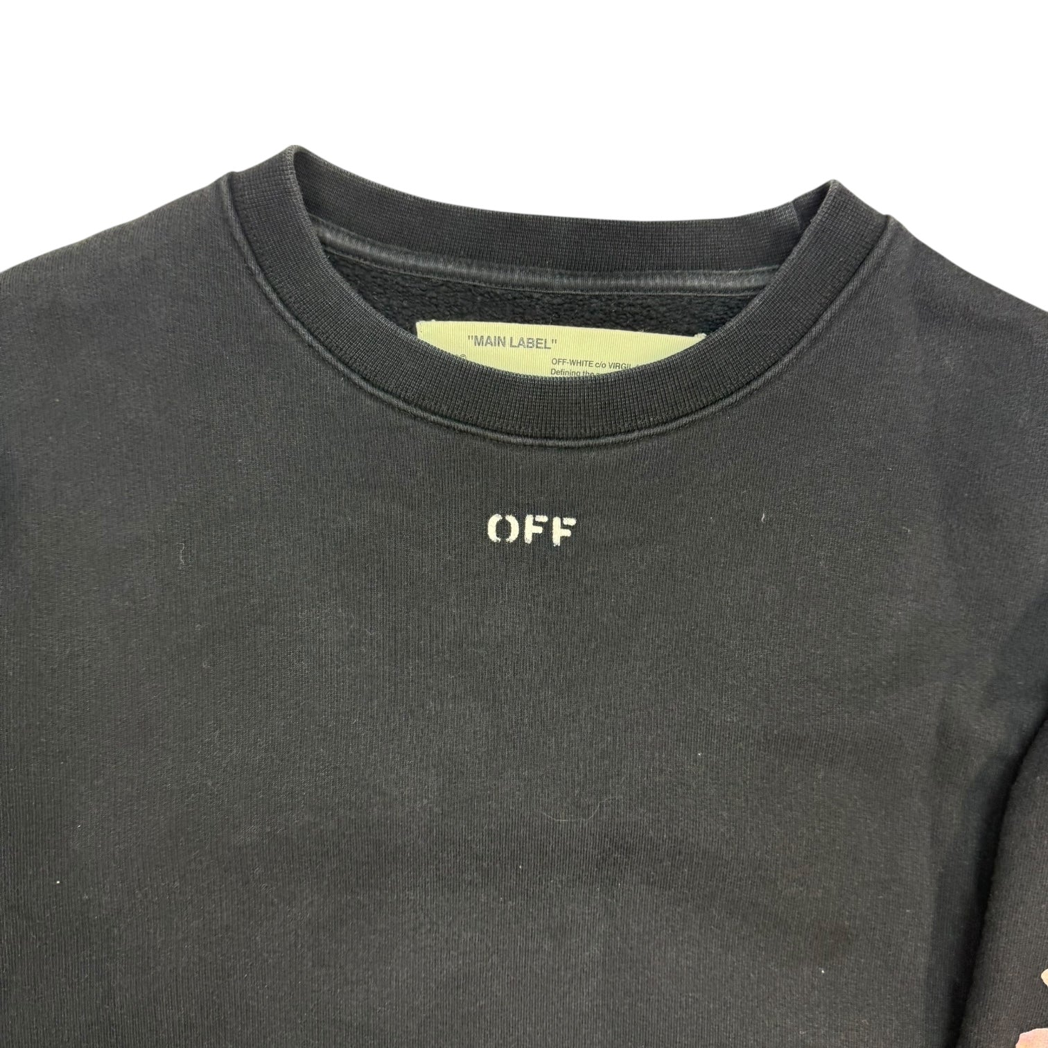 Off-White Global Warming Cherry Blossom Crewneck Black
