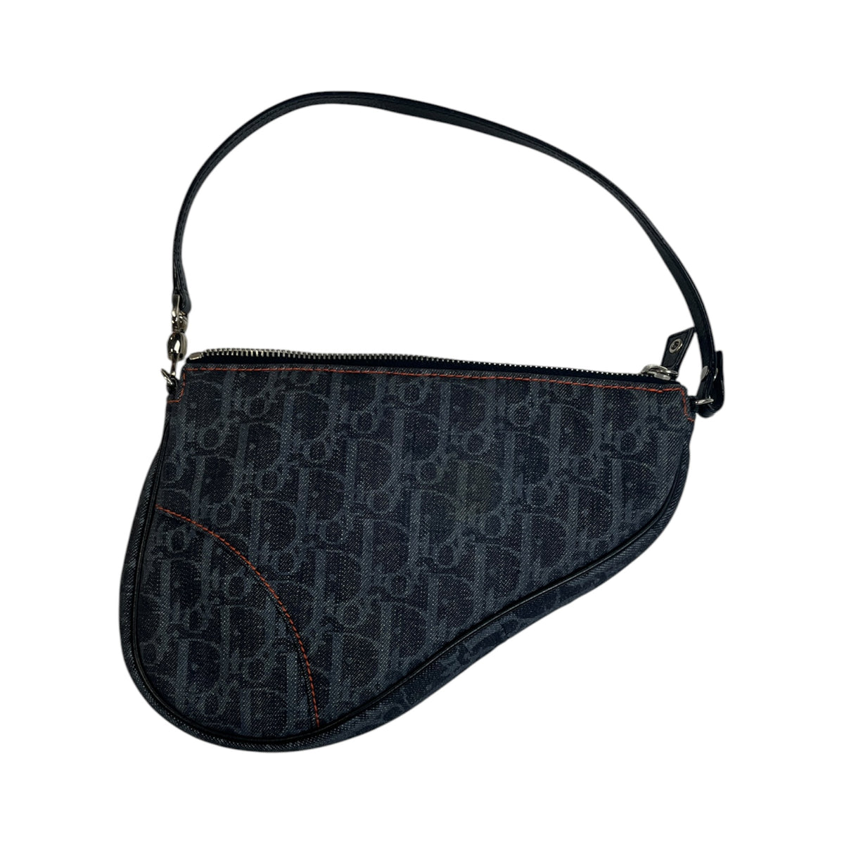 Christian Dior Trotter Denim Monogram Saddle Bag