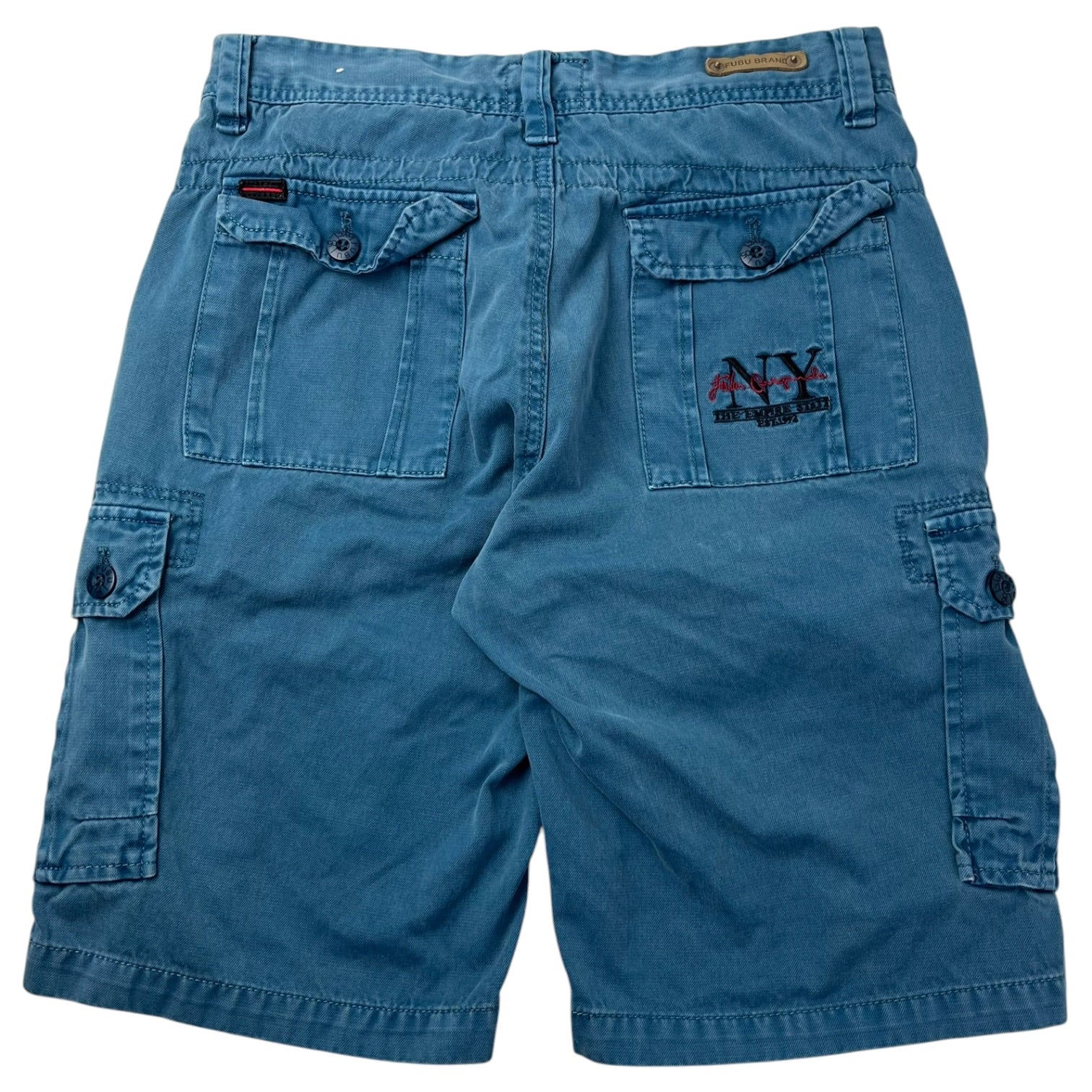 Vintage Fubu Embroidered Cargo Shorts Blue